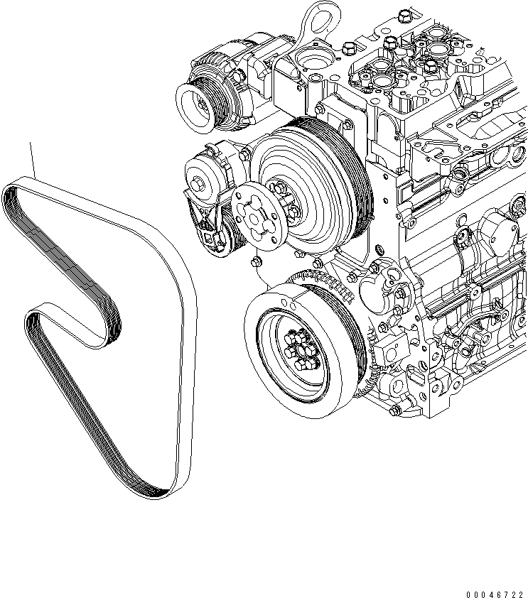 Engines Komatsu / SAA6D107E-1E-W1 S/N 26500006-UP(saa6d3sc) / COOLING FAN BELT (FOR 35A.60A ALTERNATOR)(#26508221-)(030710 : A601R-01B1Z)