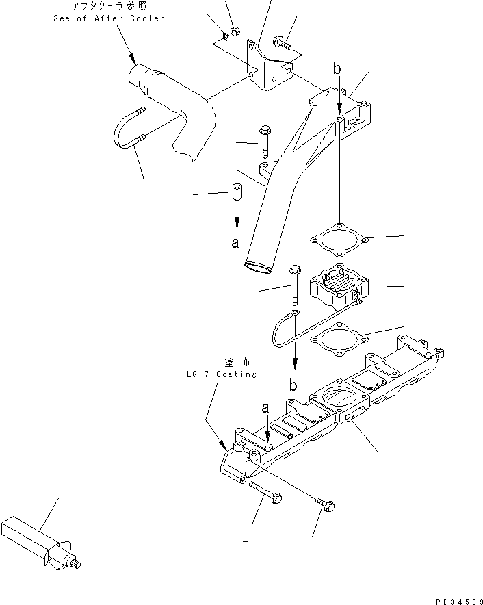 Engines Komatsu / SAA6D95LE-1A S/N 150915-UP(saa6d92r) / AIR INTAKE(030080 : A1310-A0K7)