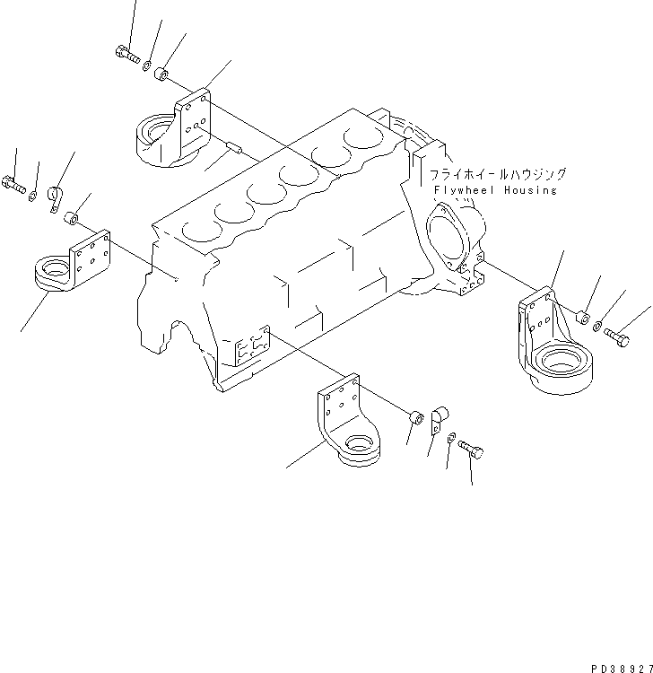 Engines Komatsu / SAA6D95LE-1A S/N 150915-UP(saa6d92r) / ENGINE MOUNTING(030350 : A2250-A0C1)