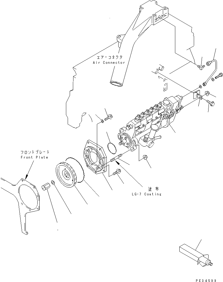 Engines Komatsu / SAA6D95LE-1A S/N 150915-UP(saa6d92r) / FUEL INJECTION PUMP MOUNTING(030450 : A4010-A0T8)