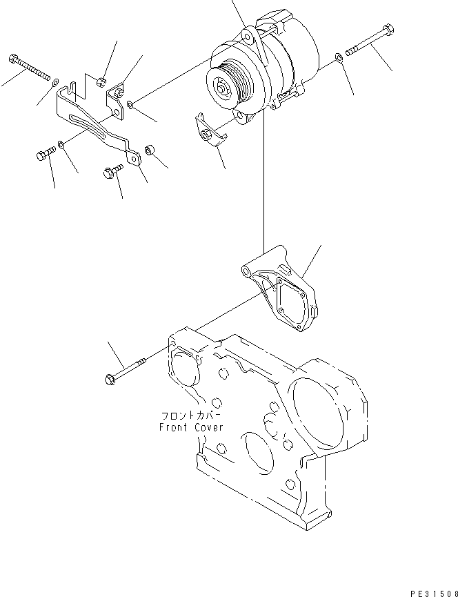 Engines Komatsu / SAA6D95LE-1A S/N 150915-UP(saa6d92r) / ALTERNATOR MOUNTING (35A)(030620 : A6010-A0M7)