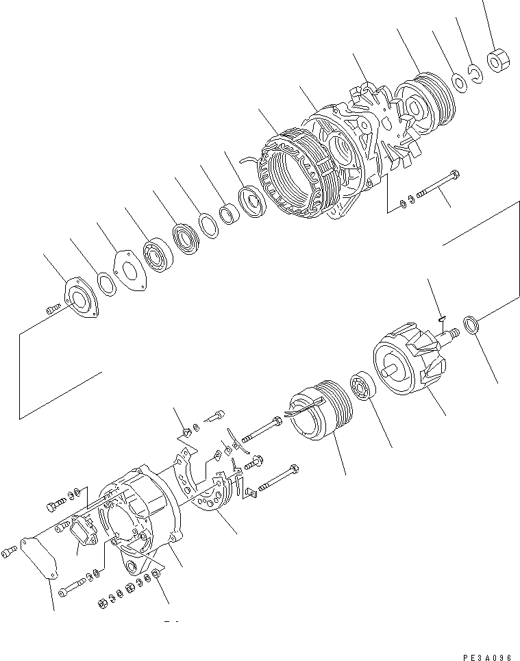 Engines Komatsu / SAA6D95LE-1A S/N 150915-UP(saa6d92r) / ALTERNATOR (35A) (INNER PARTS)(030650 : A6010-B0M7)