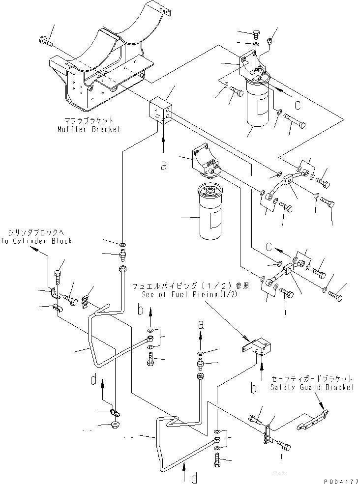 Engines Komatsu / SDA12V140-1C S/N 11797-UP(sda12v0c) / FUEL FILTER AND FUEL PIPING(#11797-12179)(030940 : A411A-A7C7)
