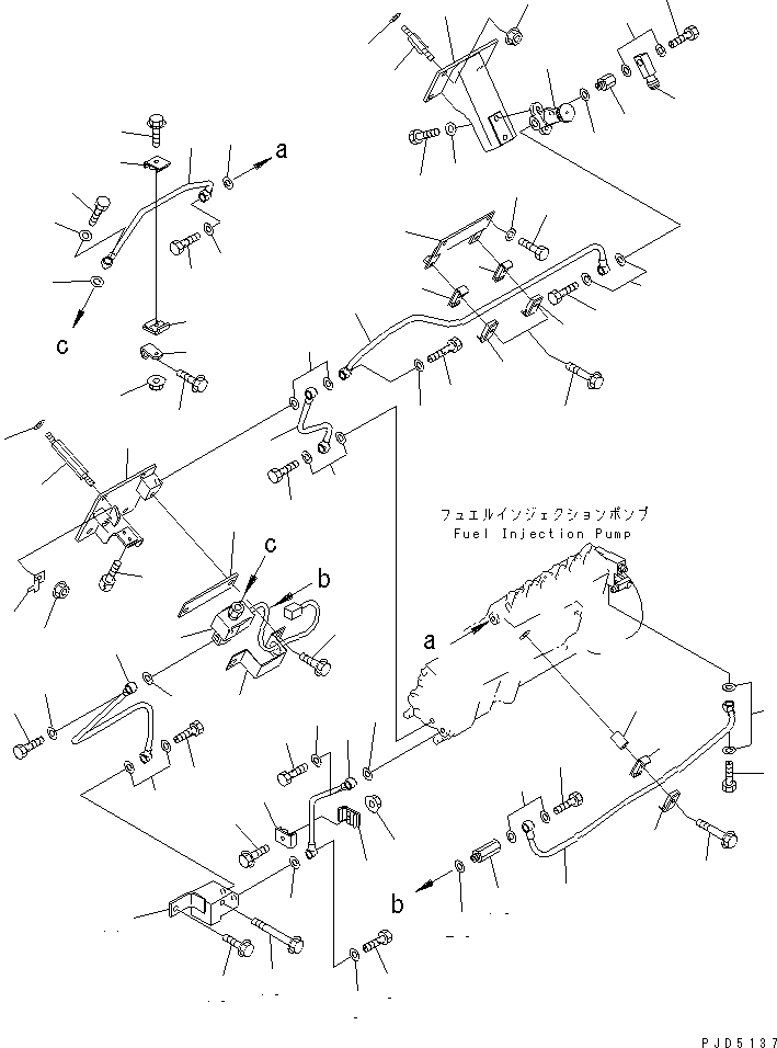 Engines Komatsu / SDA12V140-1C S/N 11797-UP(sda12v0c) / FUEL PIPING (R.H. BANK)(#12180-)(030990 : A4110-C7C7)