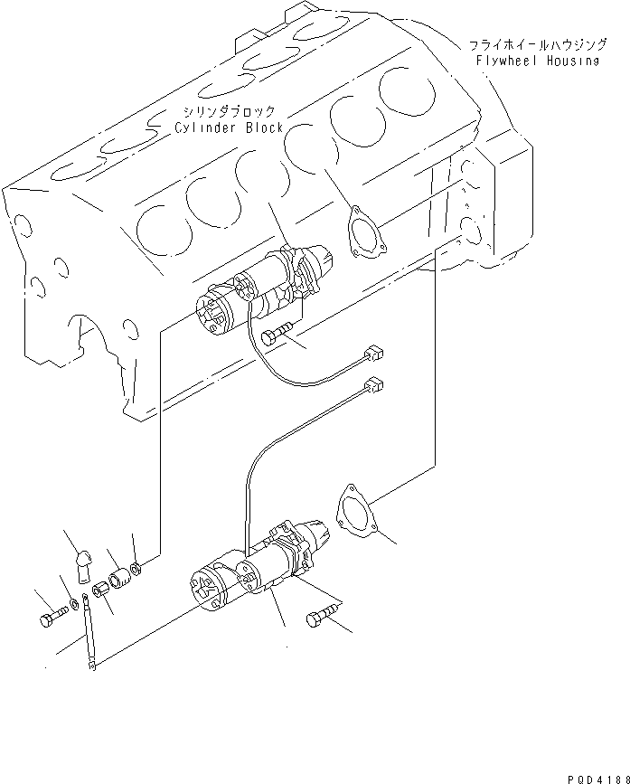 Engines Komatsu / SDA12V140-1C S/N 11797-UP(sda12v0c) / STARTING MOTOR MOUNTING (7.5KW)(031220 : A6210-A7A5)