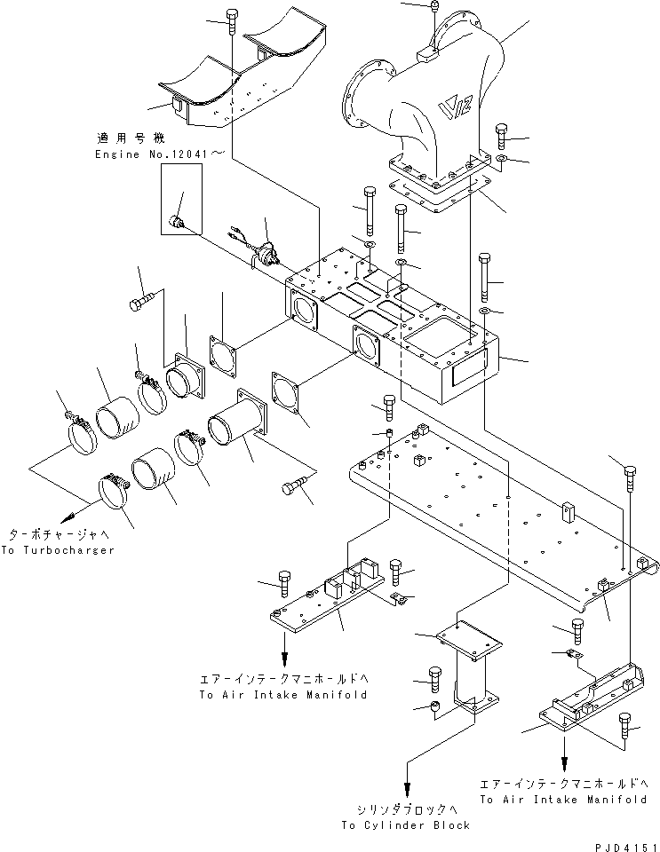 Engines Komatsu / SDA12V140-1B-A S/N 10001-UP(sda12v4c) / AIR CLEANER MOUNTING(#11797-)(030130 : A1410-A7B8)