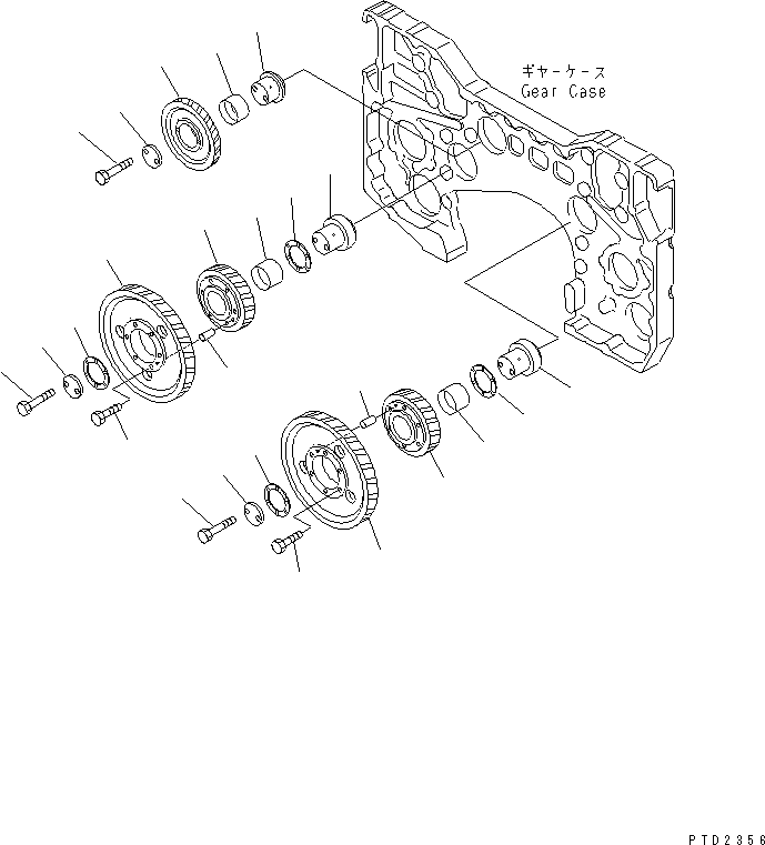 Engines Komatsu / SDA12V140-1B-A S/N 10001-UP(sda12v4c) / IDLER GEAR(#10909-)(030340 : A2050-A7A3)