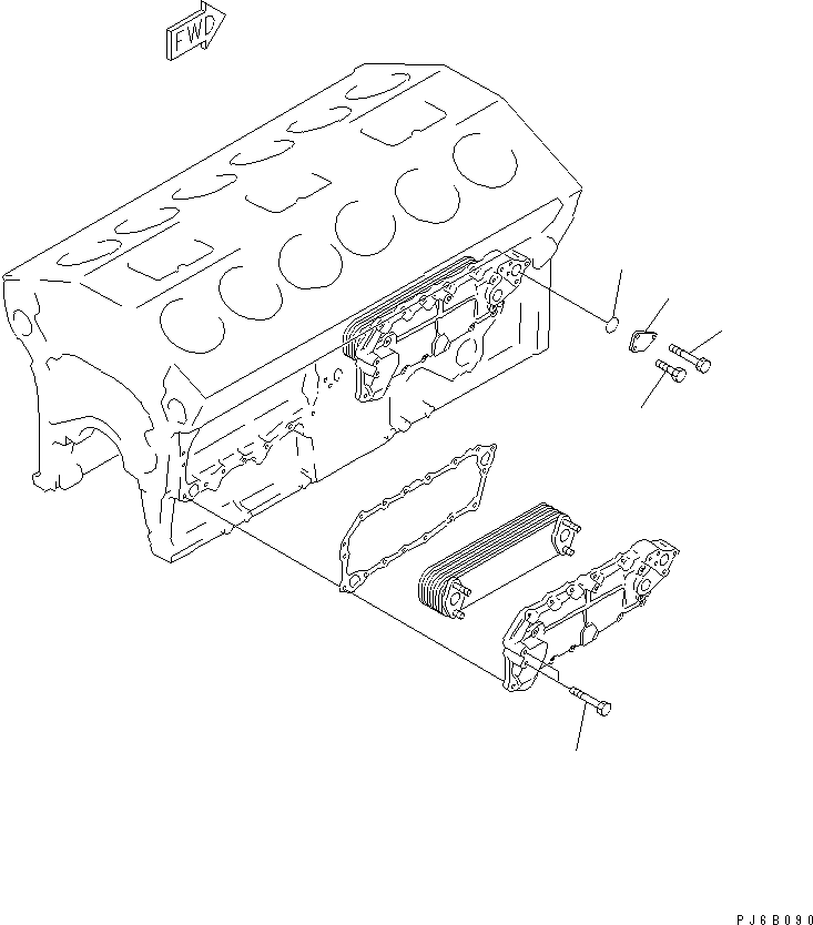 Engines Komatsu / SDA12V140-1B-A S/N 10001-UP(sda12v4c) / OIL COOLER MOUNTING(#11893-)(030660 : A3311-A7A1)