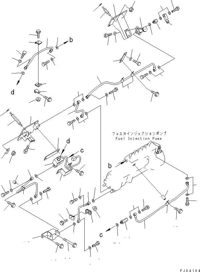 Engines Komatsu / SDA12V140-1B-A S/N 10001-UP(sda12v4c) / FUEL PIPING (R.H. BANK)(#11797-12179)(030990 : A411A-C7C7)