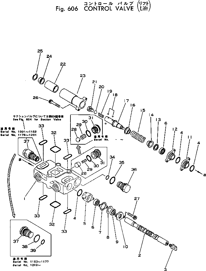 Skid Steer Loaders Komatsu / SK04-1 S/N 1001-UP(sk04-1r) / CONTROL VALVE (LIFT)(180070 : 606)