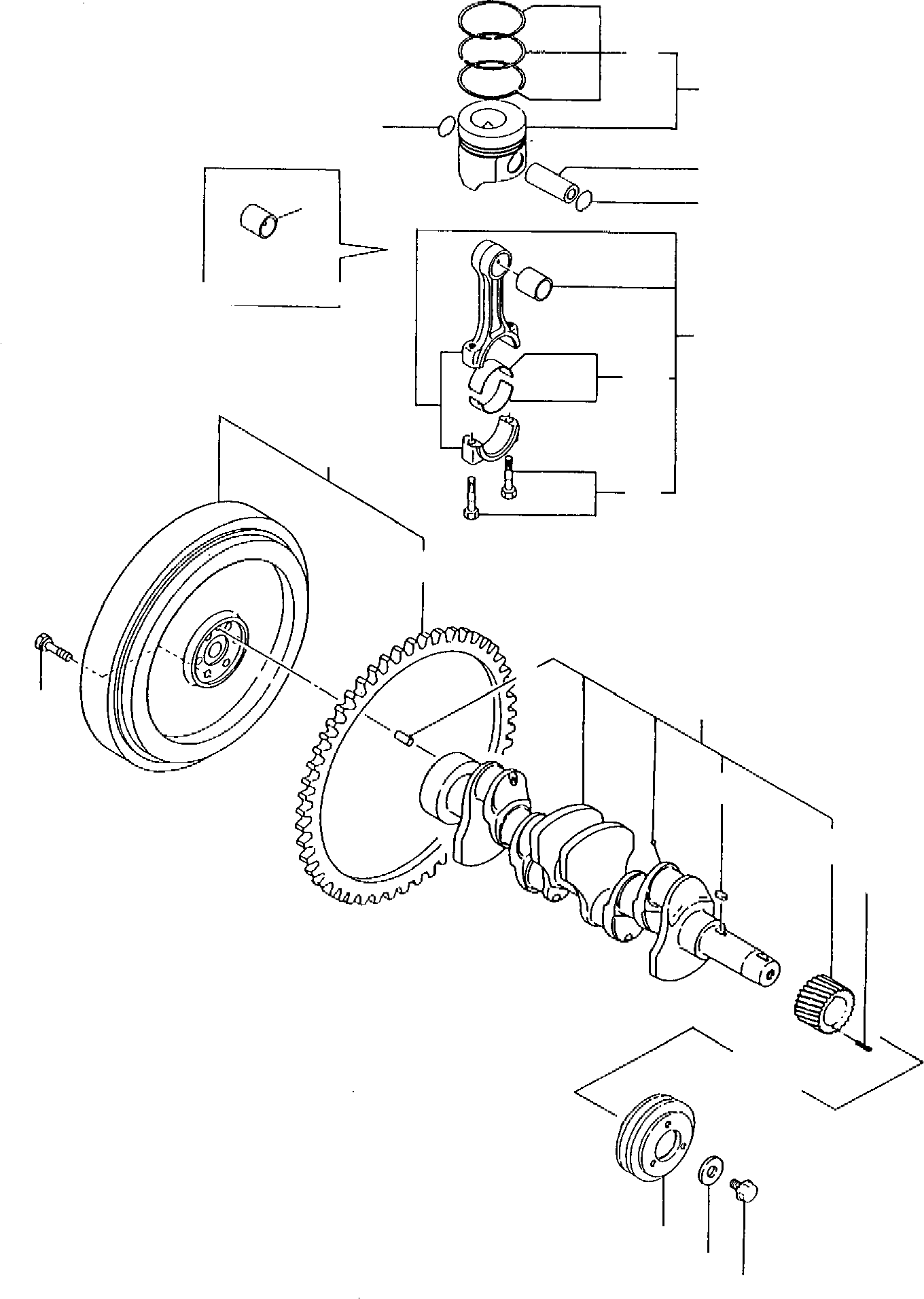 Skid Steer Loaders Komatsu / SK07-1 S/N 3440007-Up(sk07_1) / CRANKSHAFT AND PISTON(A-0080 : 1080)