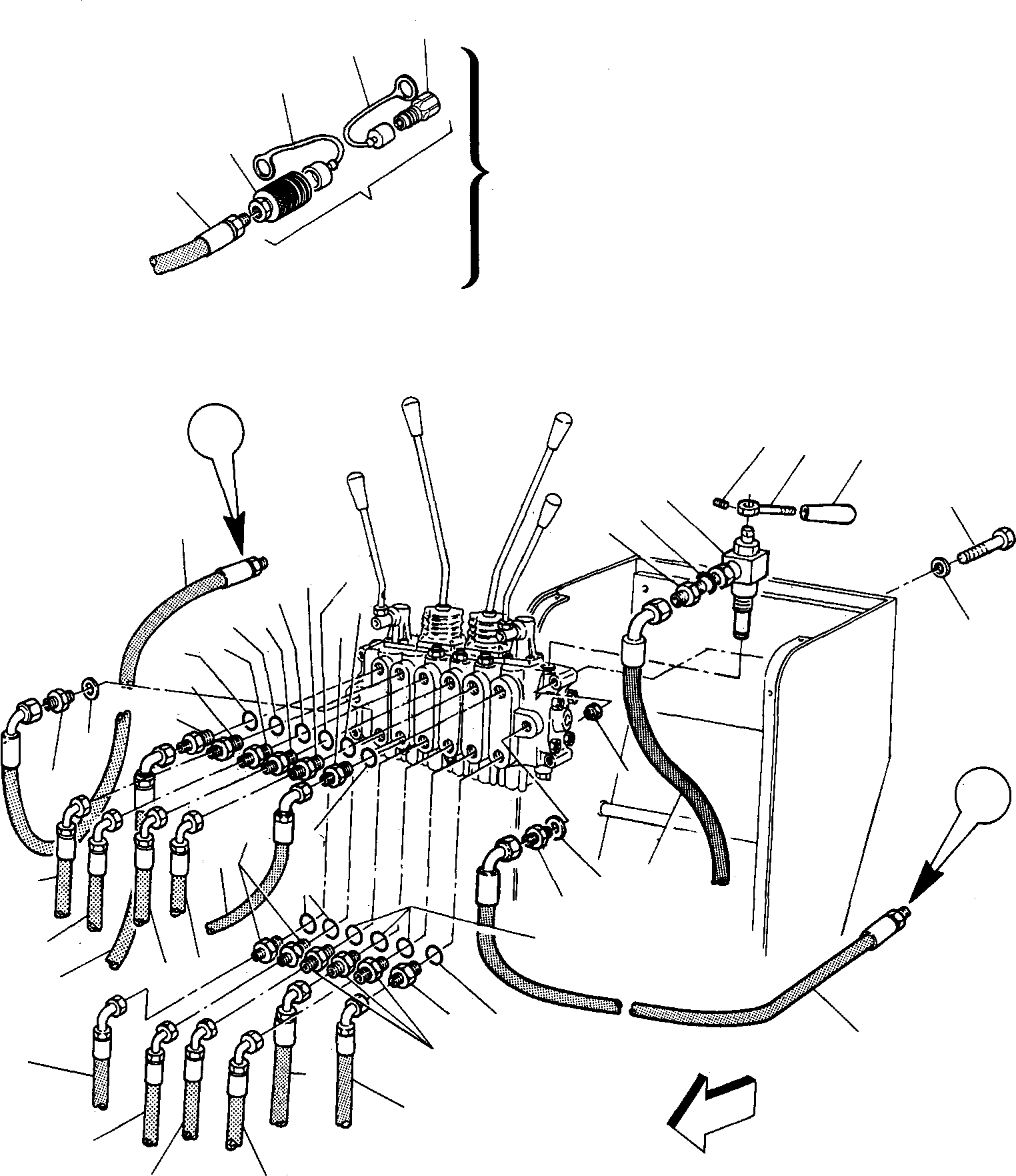 Skid Steer Loaders Komatsu / SK07-1 S/N 3440007-Up(sk07_1) / MAIN VALVE CONTROL HYDRAULIC SYSTEM(D-0120 : 4110)