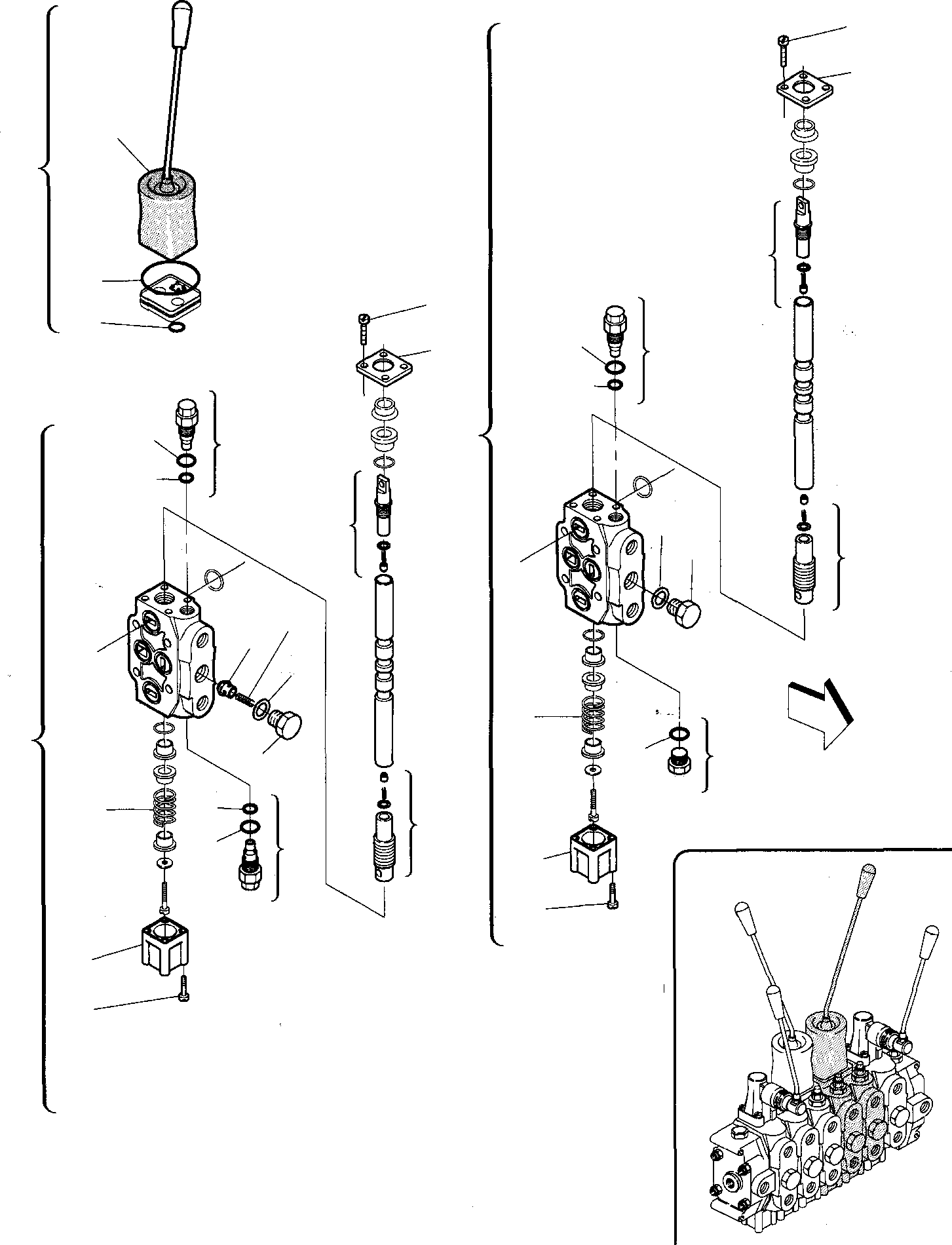 Skid Steer Loaders Komatsu / SK07-1 S/N 3440007-Up(sk07_1) / HYDRAULIC MAIN VALVE (3/3)(D-0160 : 4150)