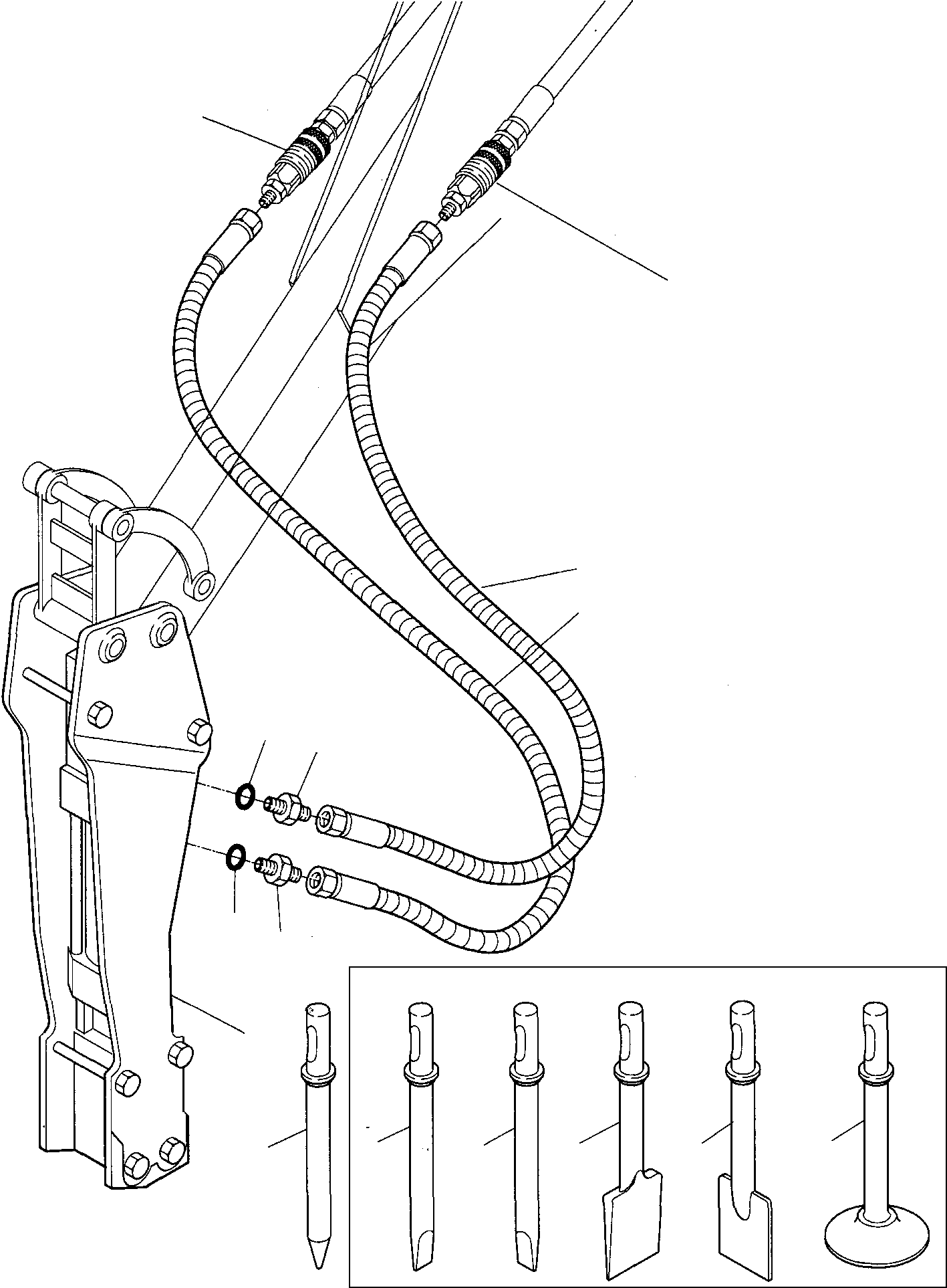 Skid Steer Loaders Komatsu / SK07-1 S/N 3440007-Up(sk07_1) / HYDRAULIC PIPING HAMMER (2/2)(D-0180 : 4170)