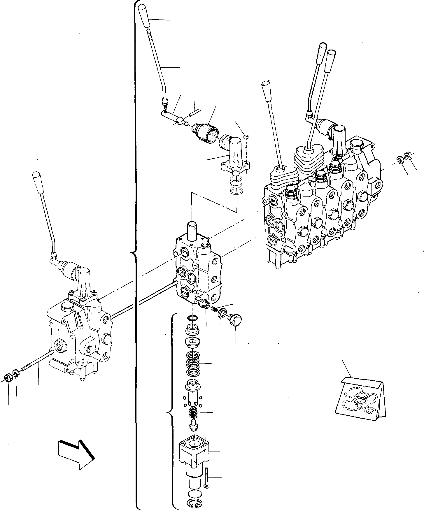 Skid Steer Loaders Komatsu / SK07-1 S/N 3440007-Up(sk07_1) / MAIN VALVE ELEMENT FOR HAMMER(D-0190 : 4180)