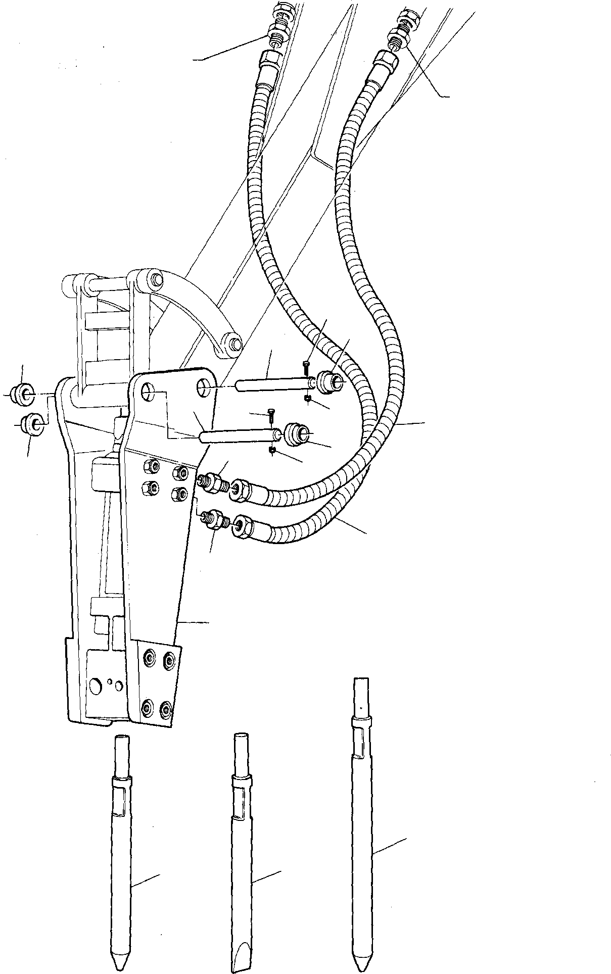 Skid Steer Loaders Komatsu / SK07-1 S/N 3440007-Up(sk07_1) / HYDRAULIC PIPING HAMMER (2/2)(E-0160 : 5160)
