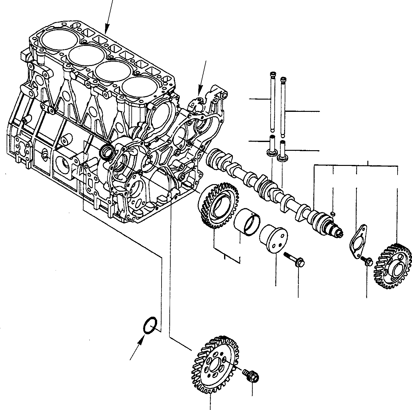 Skid Steer Loaders Komatsu / SK1026-5 turbo USA S/N 37CTF50001-Up(sk1026ta) / CAMSHAFT AND DRIVING GEAR(A-0080 : 0231)