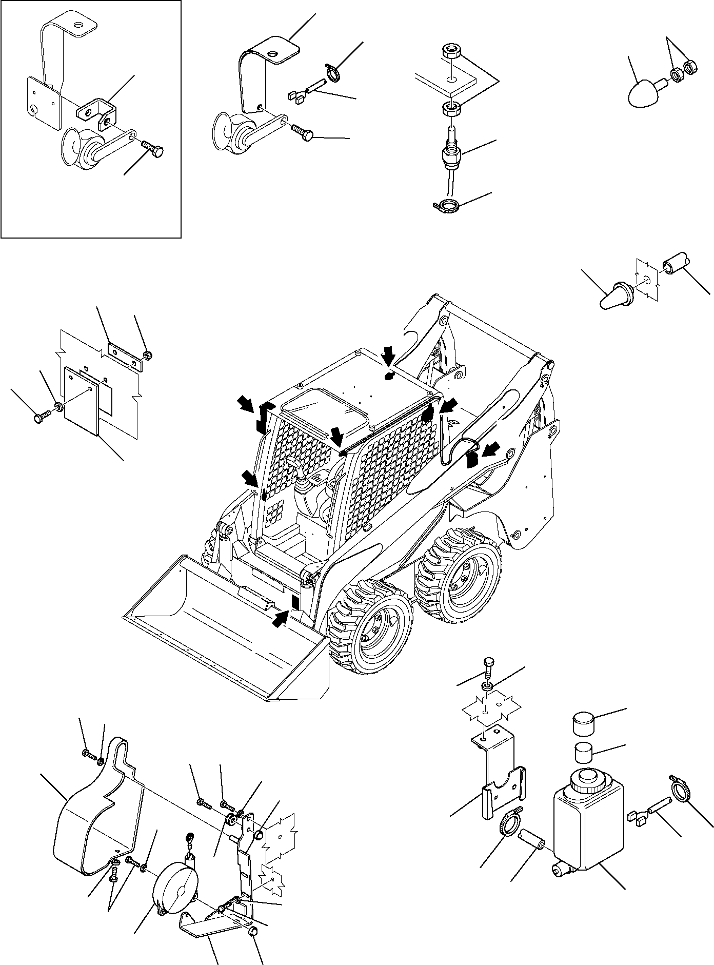Skid Steer Loaders Komatsu / SK1026-5 turbo USA S/N 37CTF50001-Up(sk1026ta) / FRONT DOOR (3/3)(E-0090 : 5515)