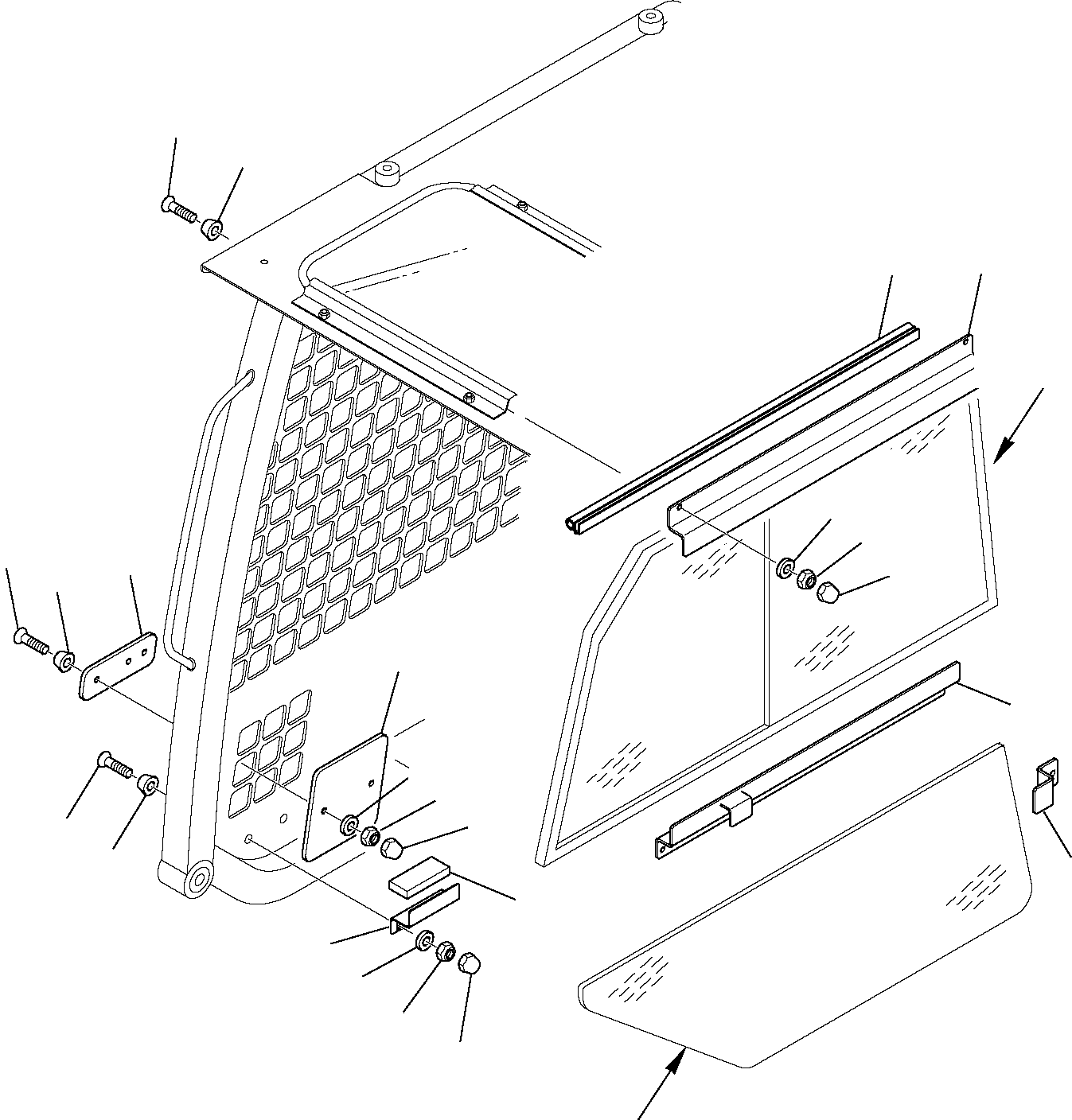 Skid Steer Loaders Komatsu / SK1026-5 turbo USA S/N 37CTF50001-Up(sk1026ta) / LATERAL SLIDING WINDOW (1/3)(E-0100 : 5600)