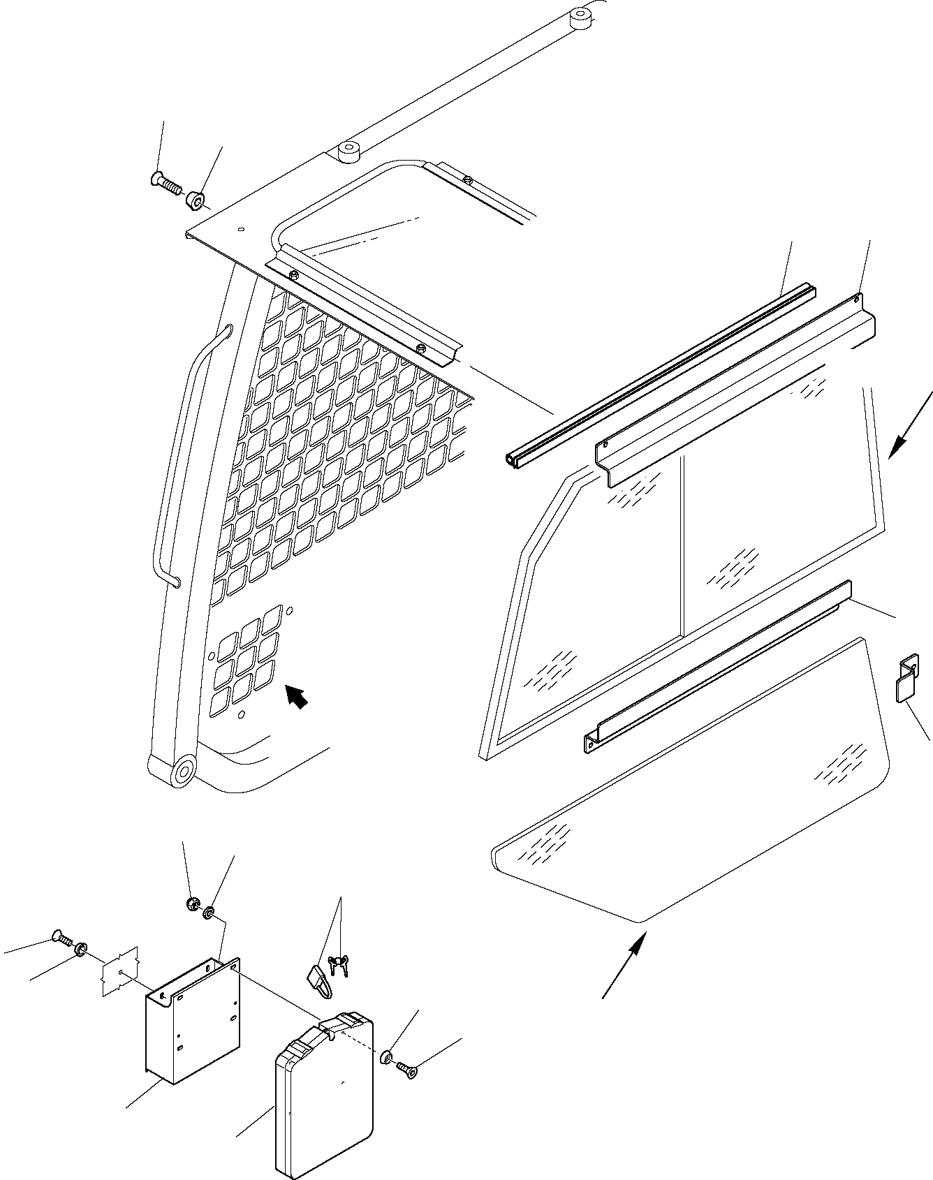 Skid Steer Loaders Komatsu / SK1026-5 turbo USA S/N 37CTF50001-Up(sk1026ta) / LATERAL SLIDING WINDOW (1/3)(E-0102 : 5602)