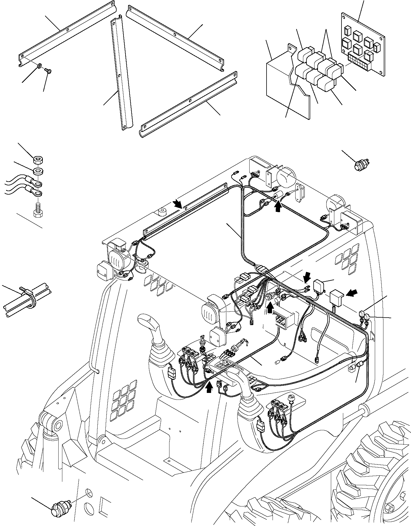 Skid Steer Loaders Komatsu / SK714-5 USA S/N 37AF01876-Up(sk714a_a) / ELECTRICAL SYSTEM (1/4)(B-0130 : 1500)