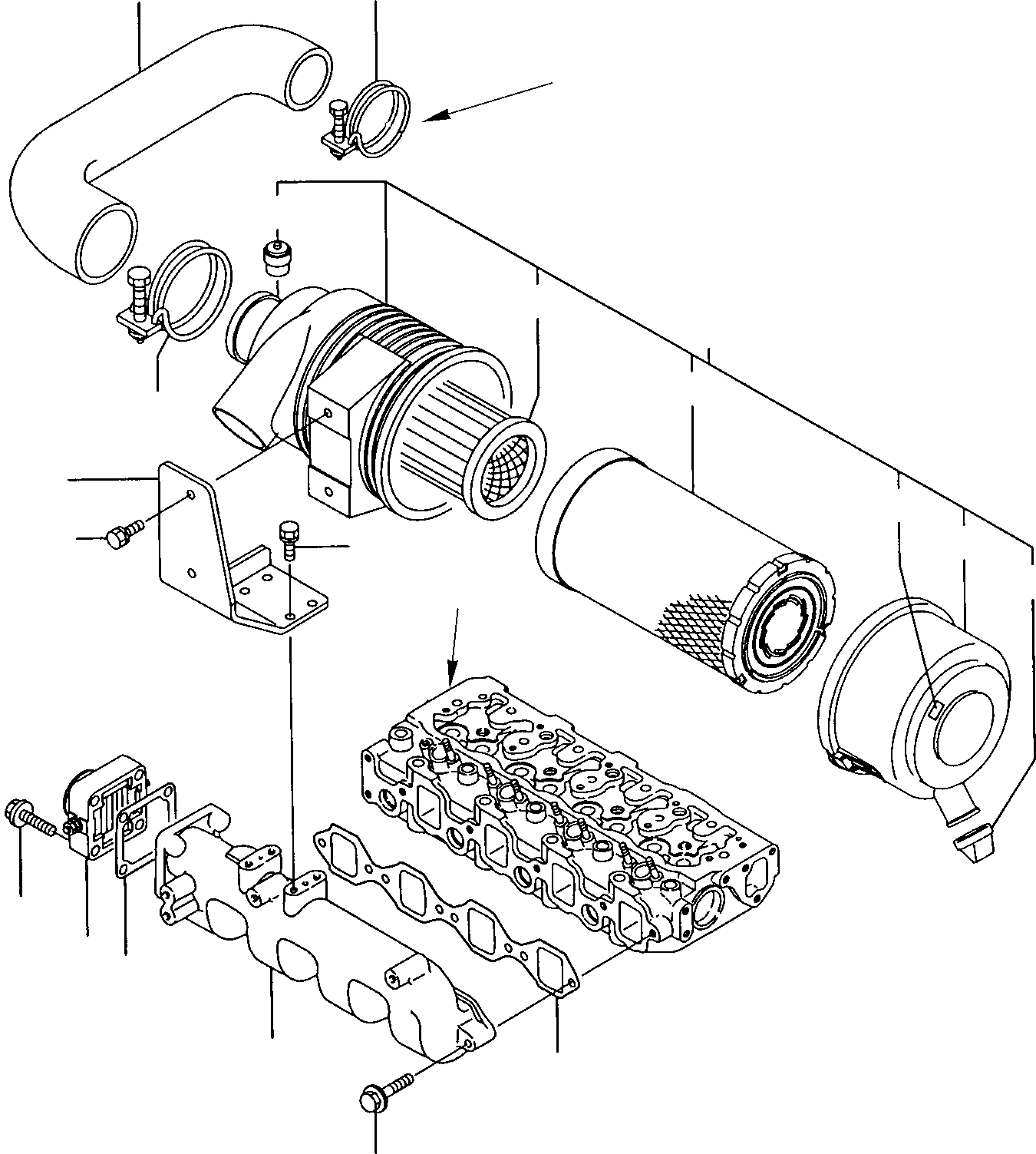 Skid Steer Loaders Komatsu / SK815-5 turbo S/N 37BTF00003-Up(sk815t) / SUCTION MANIFOLD - AIR CLEANER(A-0020 : 0131)