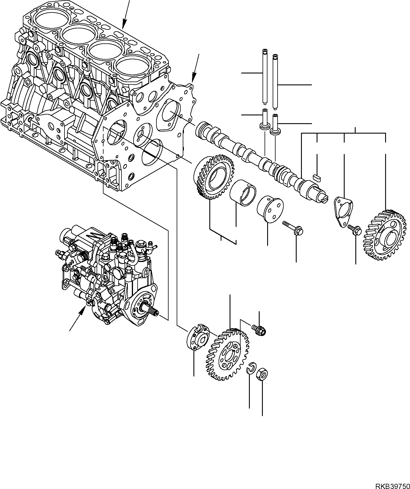 Skid Steer Loaders Komatsu / SK818-5 S/N 37BF50111-Up(sk818_a) / CAMSHAFT AND DRIVING GEAR(A-0231 : 0231)