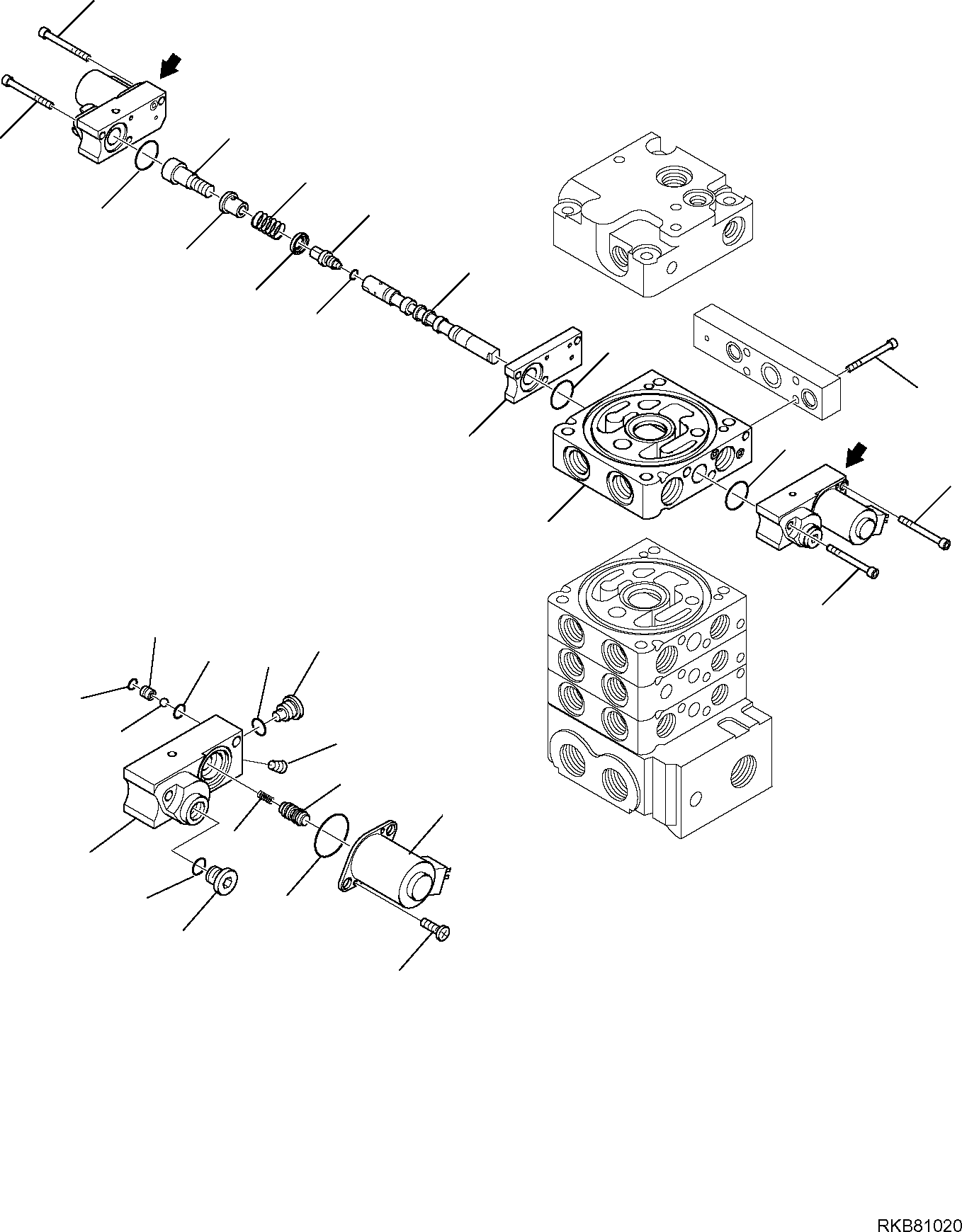 Skid Steer Loaders Komatsu / SK818-5 S/N 37BF50111-Up(sk818_a) / CONTROL VALVE (SUPER HIGH FLOW) (12/13)(F-6371 : 6371)