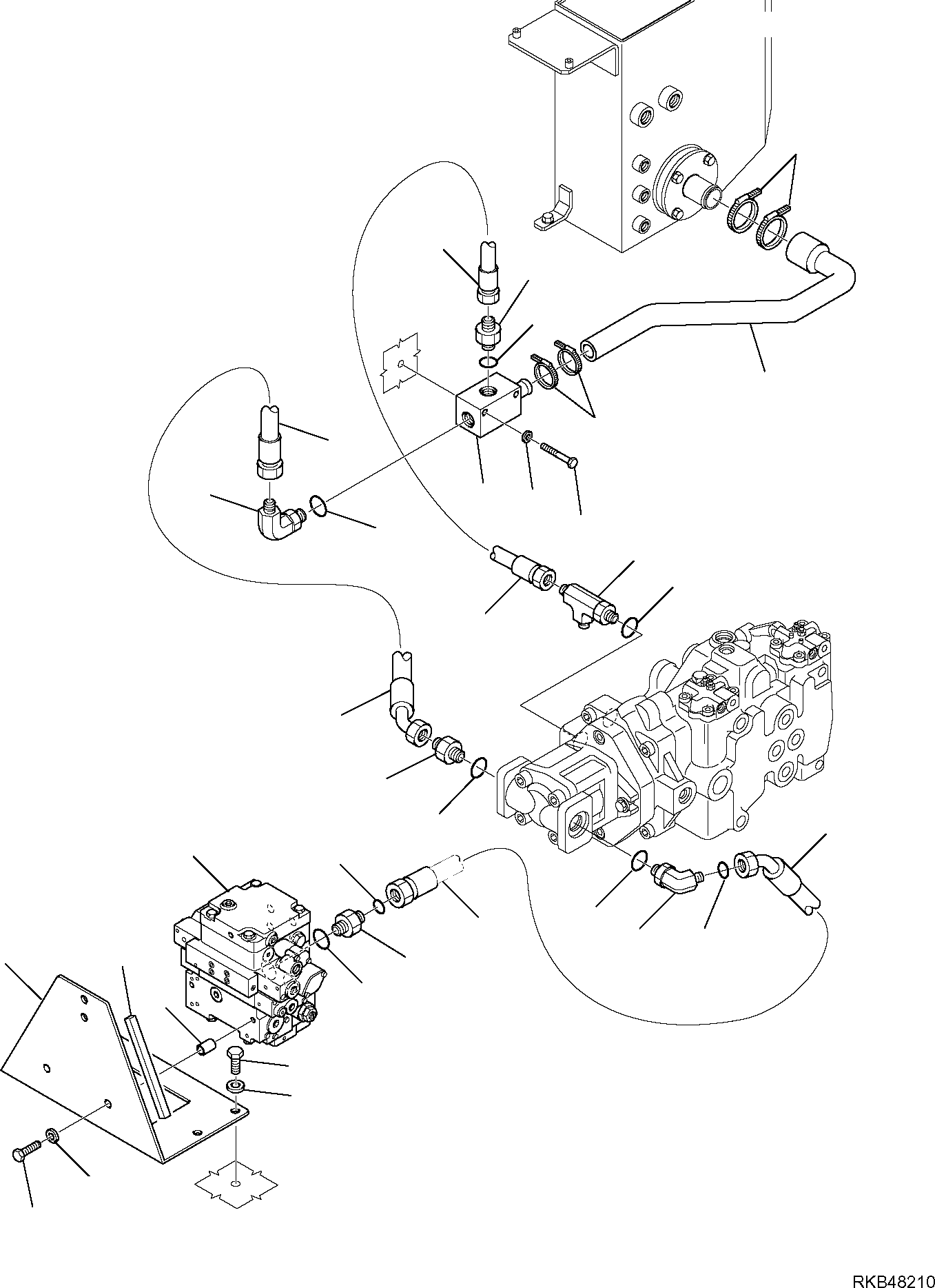 Skid Steer Loaders Komatsu / SK818-5 S/N 37BF50111-Up(sk818_a) / HYDRAULIC PIPING (SUCTION AND DELIVERY LINE)(F-6500 : 6500)