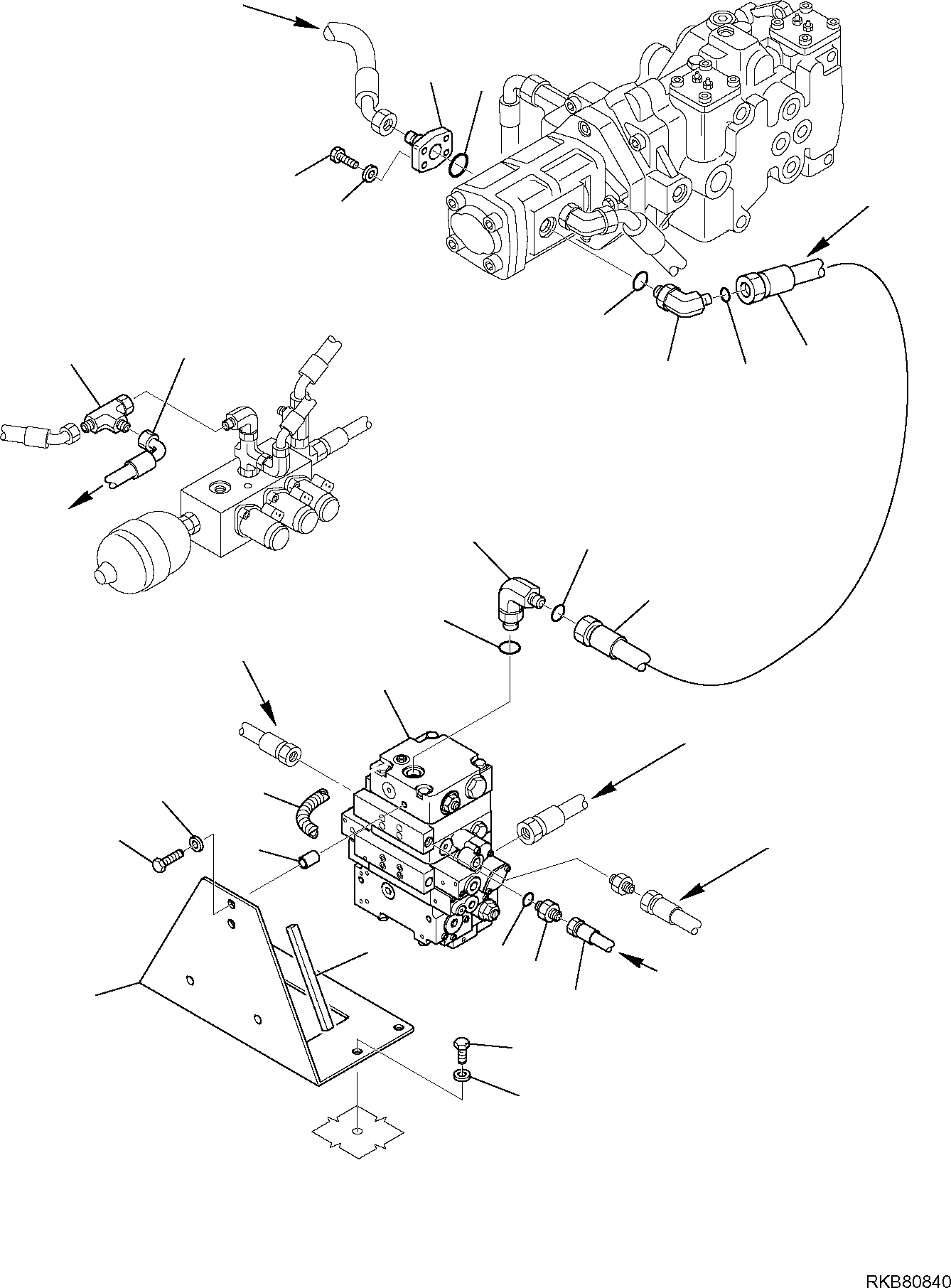 Skid Steer Loaders Komatsu / SK818-5 S/N 37BF50111-Up(sk818_a) / HYDRAULIC PIPING (SUCTION AND DELIVERY LINE) (SUPER HIGH-FLOW)(F-6512 : 6512)