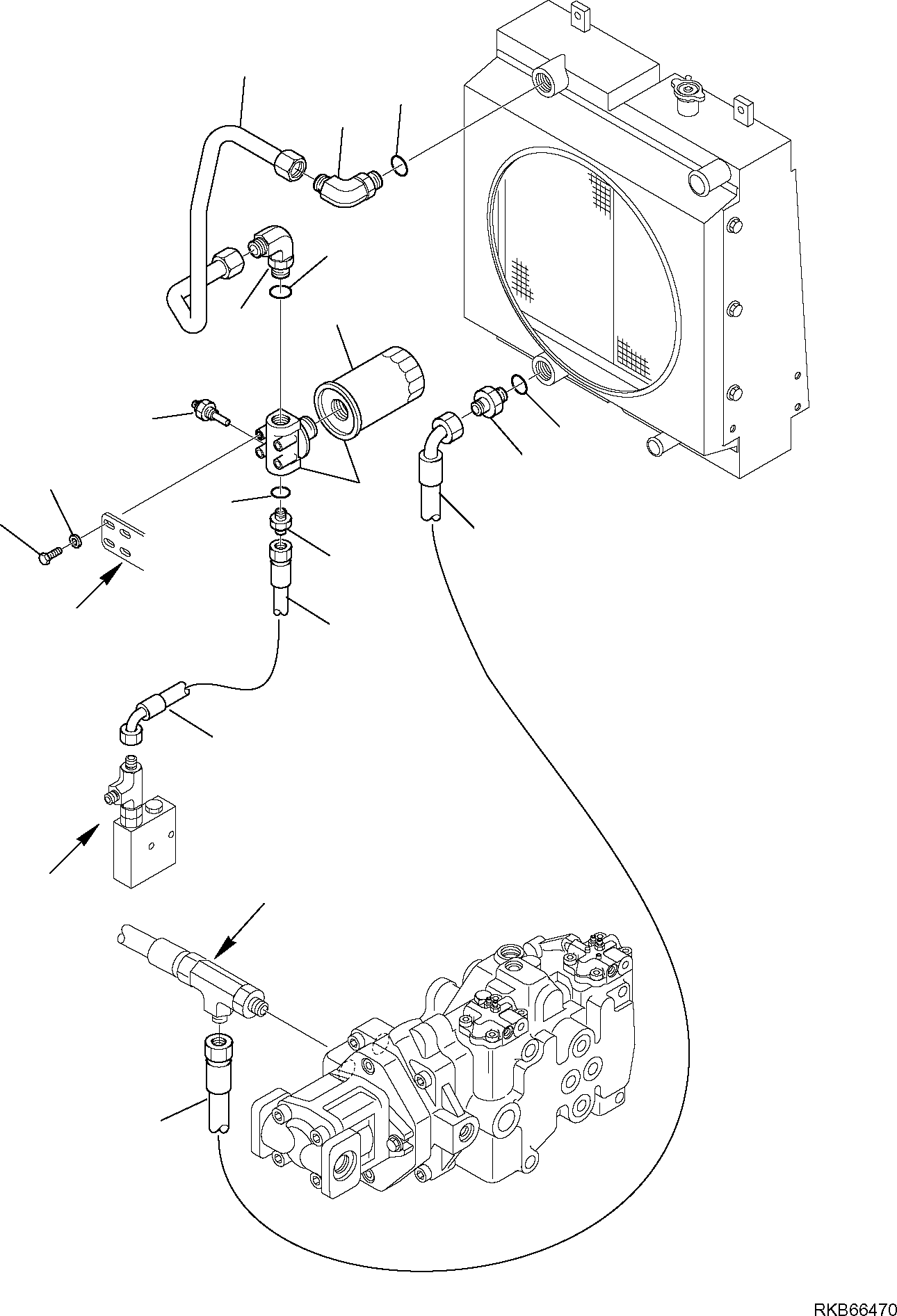 Skid Steer Loaders Komatsu / SK818-5 S/N 37BF50111-Up(sk818_a) / HYDRAULIC PIPING (RETURN LINE) (2/2)(F-6526 : 6526)