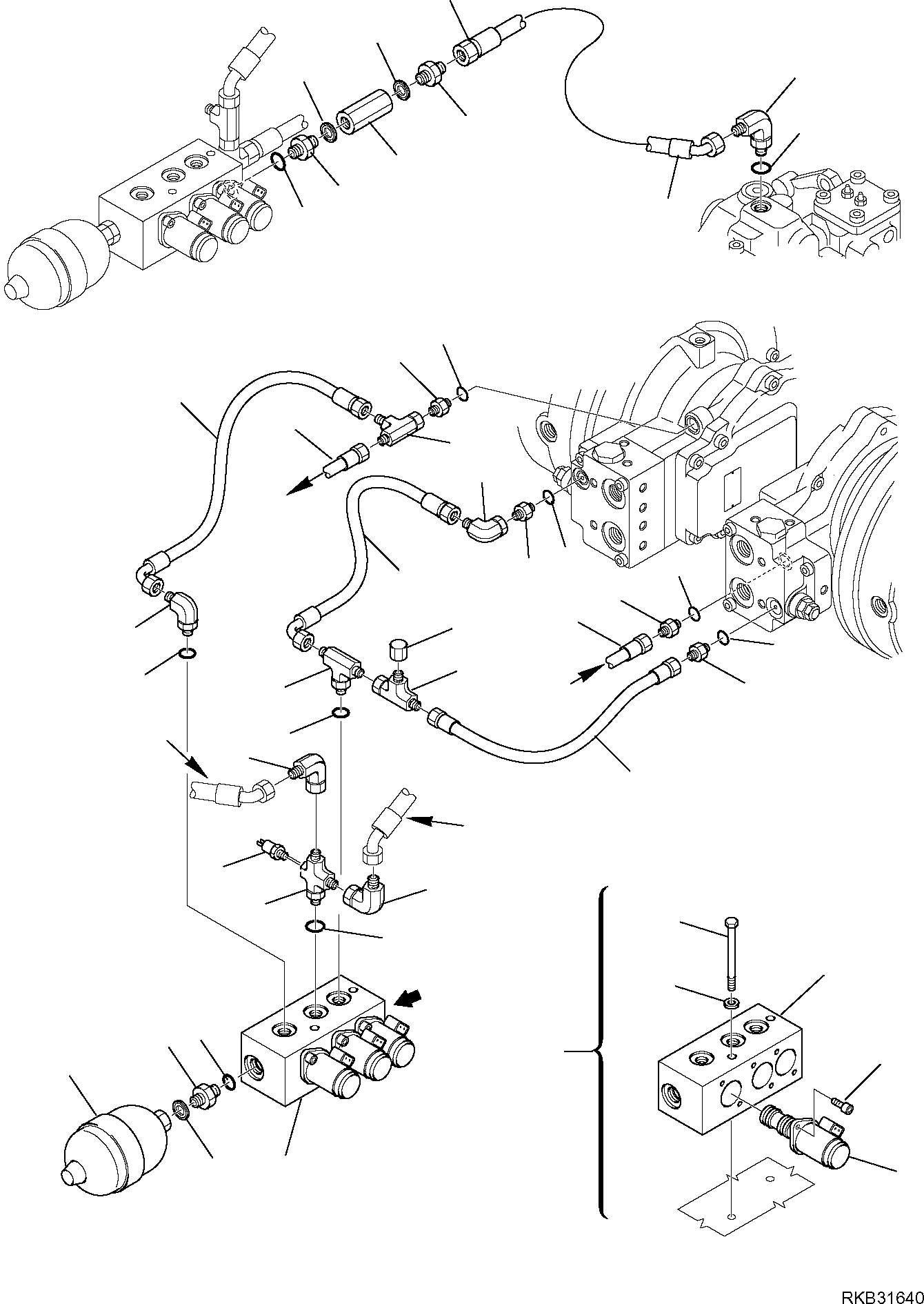 Skid Steer Loaders Komatsu / SK818-5 S/N 37BF50111-Up(sk818_a) / HYDRAULIC PIPING (SERVOCONTROL LINE) (2/2)(F-6555 : 6555)