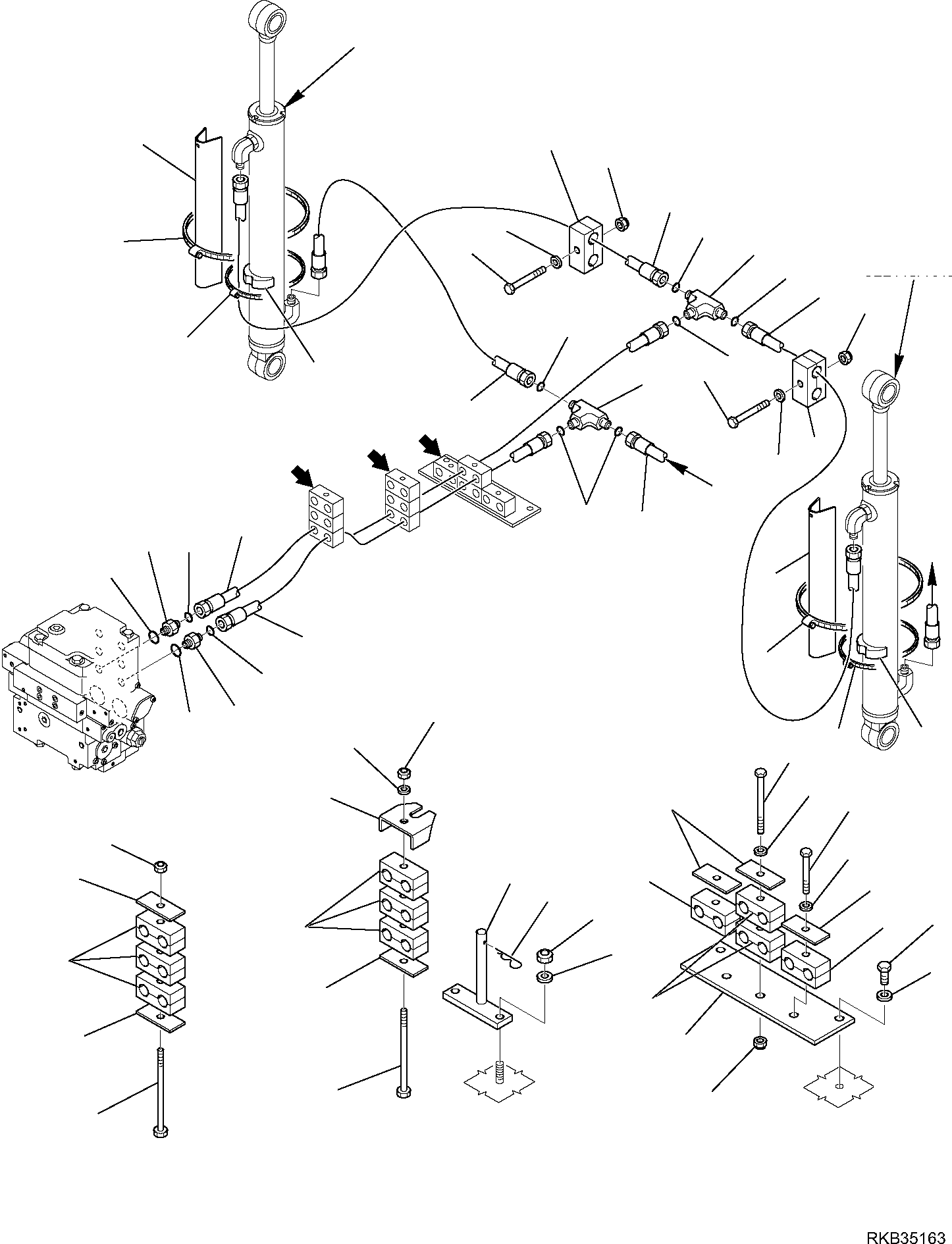 Skid Steer Loaders Komatsu / SK818-5 S/N 37BF50111-Up(sk818_a) / HYDRAULIC PIPING (BUCKET LIFTING CYLINDER)(F-6600 : 6600)
