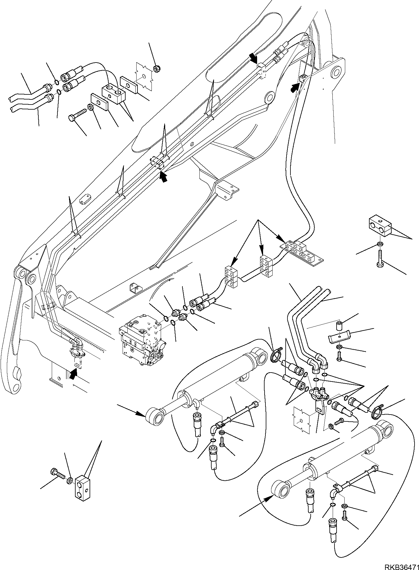 Skid Steer Loaders Komatsu / SK818-5 S/N 37BF50111-Up(sk818_a) / HYDRAULIC PIPING (BUCKET TIPPING CYLINDER)(F-6610 : 6610)