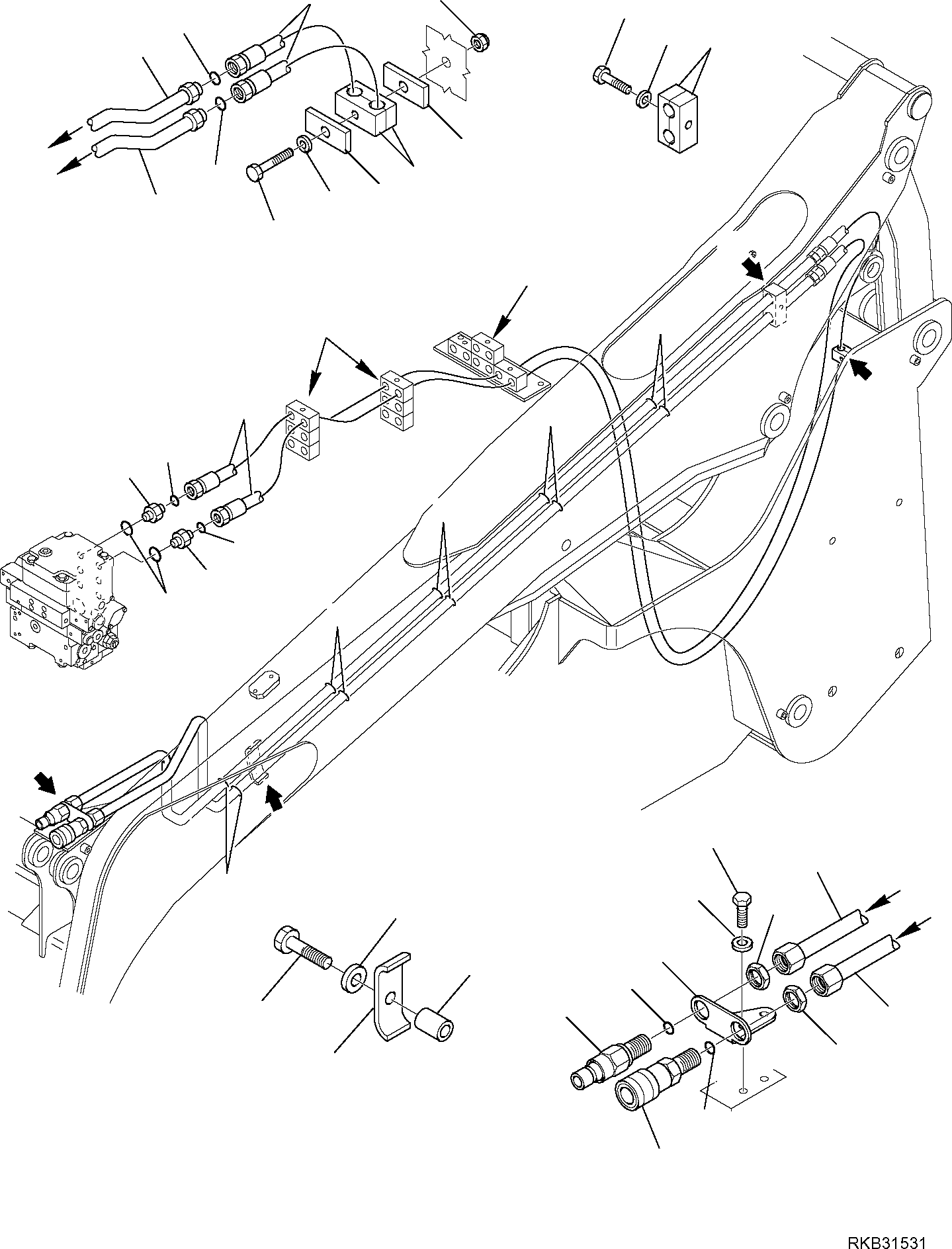 Skid Steer Loaders Komatsu / SK818-5 S/N 37BF50111-Up(sk818_a) / HYDRAULIC PIPING (ATTACHMENT LINE) (2/2)(F-6665 : 6665)