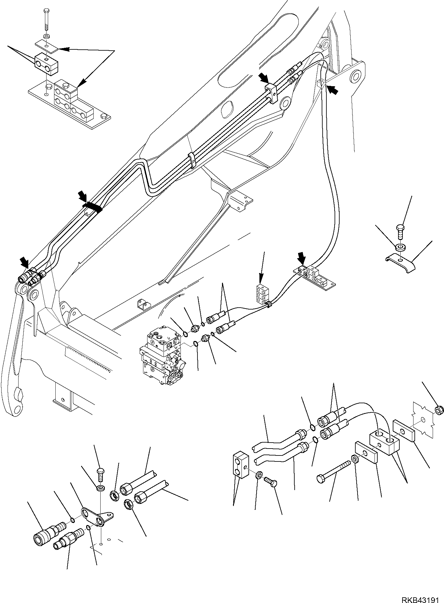 Skid Steer Loaders Komatsu / SK818-5 S/N 37BF50111-Up(sk818_a) / HYDRAULIC PIPING (ATTACHMENT LINE) (SUPER HIGH-FLOW) (2/2)(F-6680 : 6680)