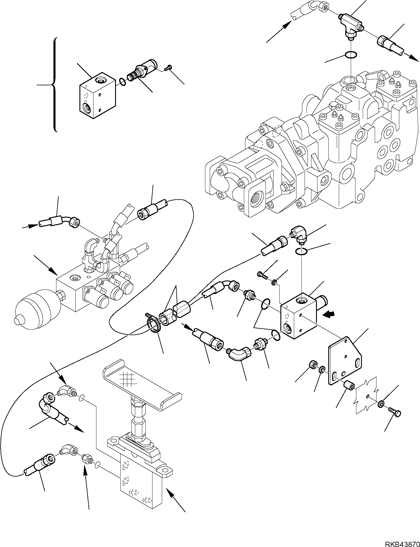 Skid Steer Loaders Komatsu / SK818-5 S/N 37BF50111-Up(sk818_a) / HYDRAULIC PIPING (ATTACHMENT LINE) (OVERRIDE)(F-6730 : 6730)