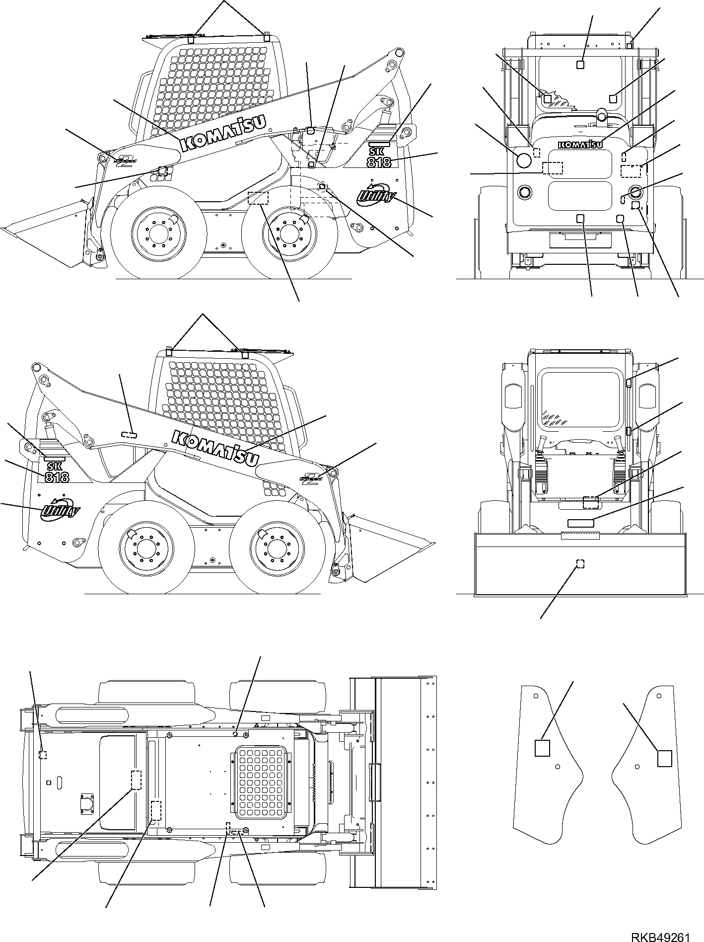 Skid Steer Loaders Komatsu / SK818-5 S/N 37BF50111-Up(sk818_a) / MARK AND PLATES(H-9810 : 9810)