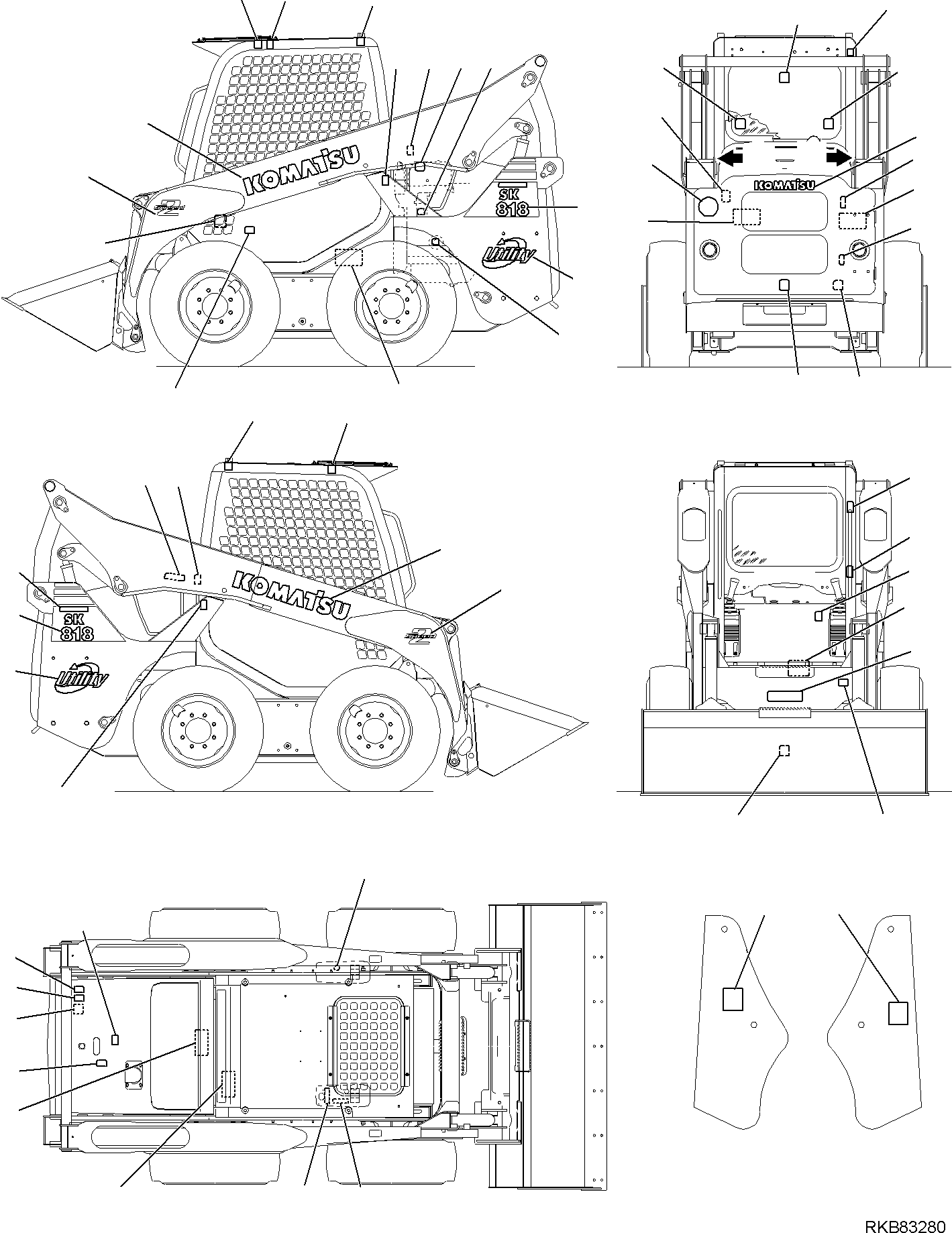 Skid Steer Loaders Komatsu / SK818-5 S/N 37BF50111-Up(sk818_a) / MARK AND PLATES(G-9811 : 9811)