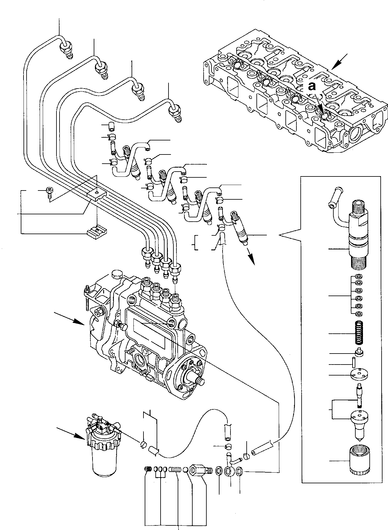 Skid Steer Loaders Komatsu / SK818-5 USA S/N 37BF50003-Up(sk818a) / FUEL INJECTION LINE(A-0120 : 0420)
