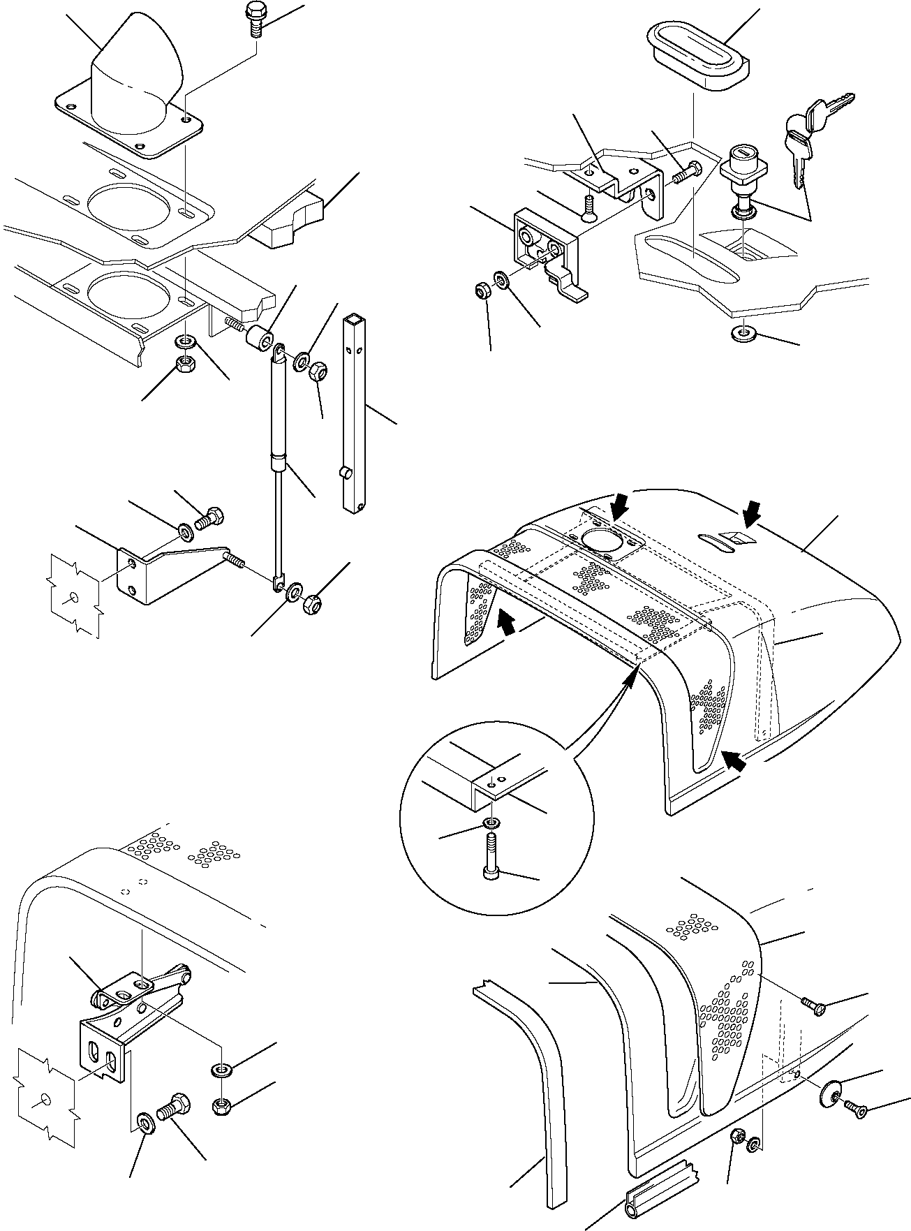 Skid Steer Loaders Komatsu / SK818-5 USA S/N 37BF50003-Up(sk818a) / ENGINE HOOD(E-0010 : 5000)
