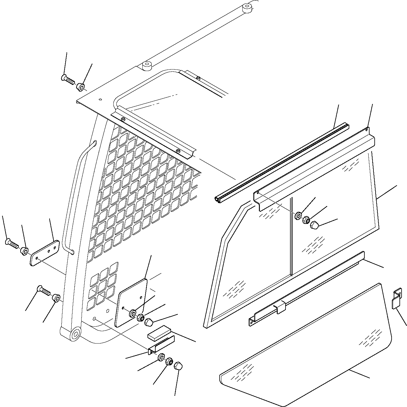 Skid Steer Loaders Komatsu / SK818-5 USA S/N 37BF50003-Up(sk818a) / LATERAL SLIDING WINDOW (1/2)(E-0100 : 5600)