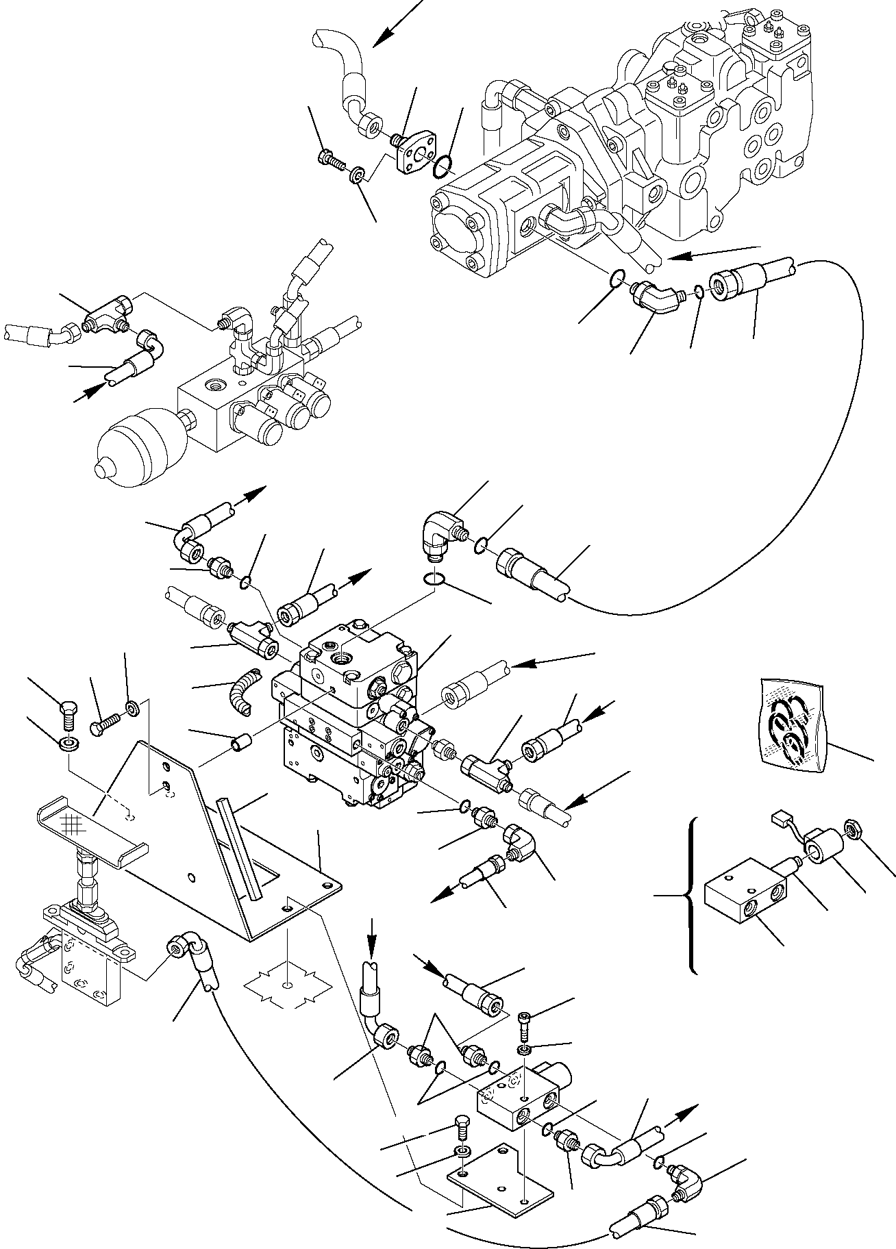 Skid Steer Loaders Komatsu / SK818-5 USA S/N 37BF50003-Up(sk818a) / HYDRAULIC PIPING (SUCTION AND DELIVERY LINE) (HIGH-FLOW)(F-0930 : 6510)