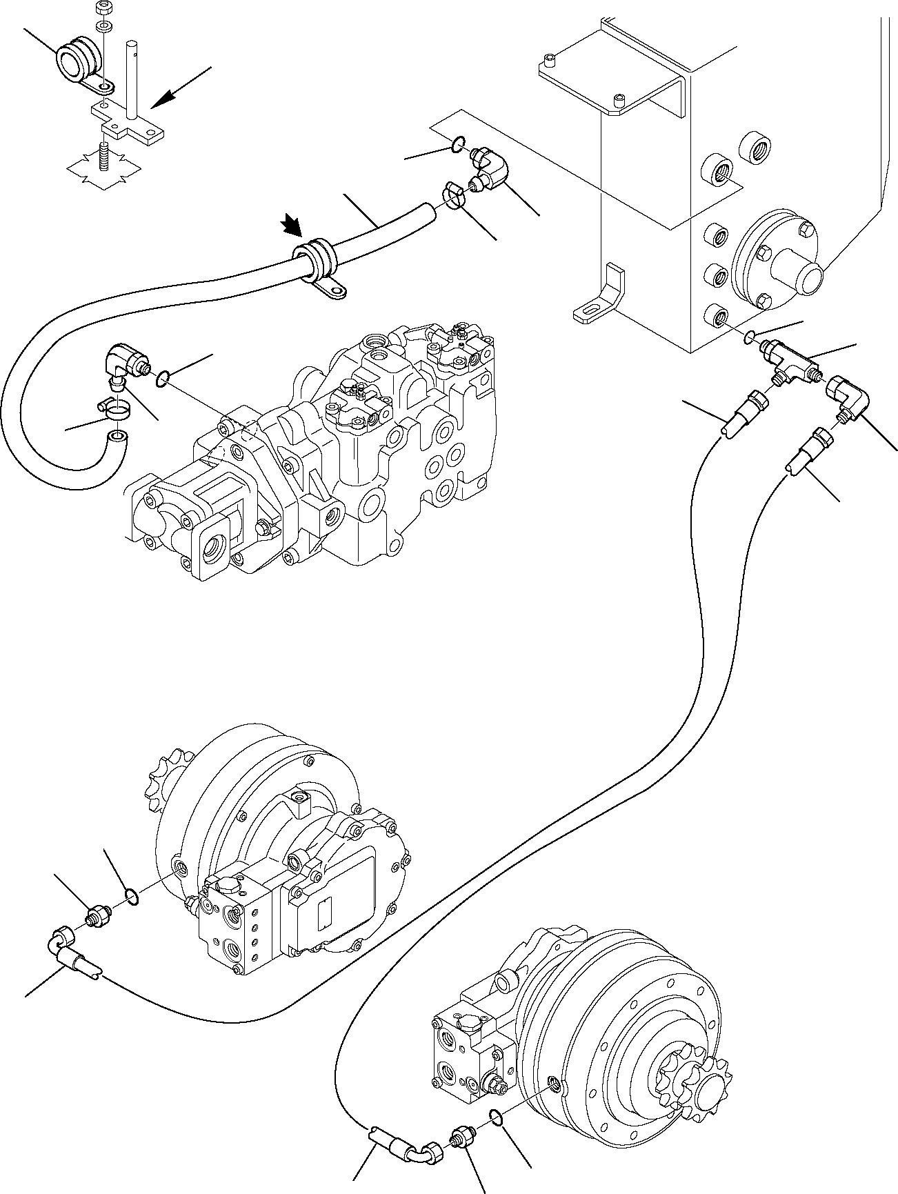 Skid Steer Loaders Komatsu / SK818-5 USA S/N 37BF50003-Up(sk818a) / HYDRAULIC PIPING (DRAIN LINE)(F-0960 : 6530)