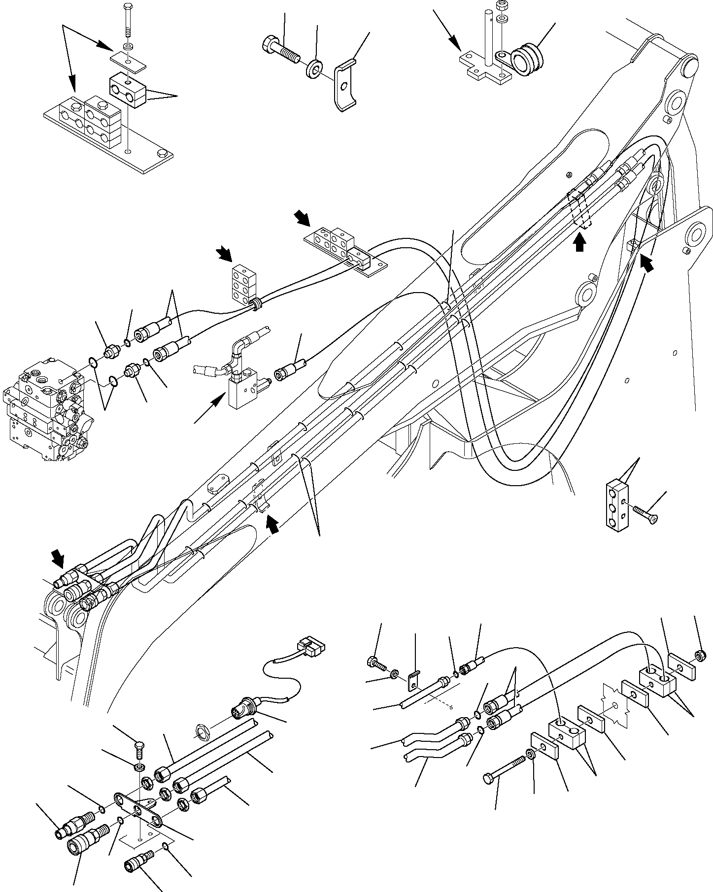 Skid Steer Loaders Komatsu / SK818-5 USA S/N 37BF50003-Up(sk818a) / HYDRAULIC PIPING (ATTACHMENT LINE) (HIGH-FLOW)(F-1070 : 6670)