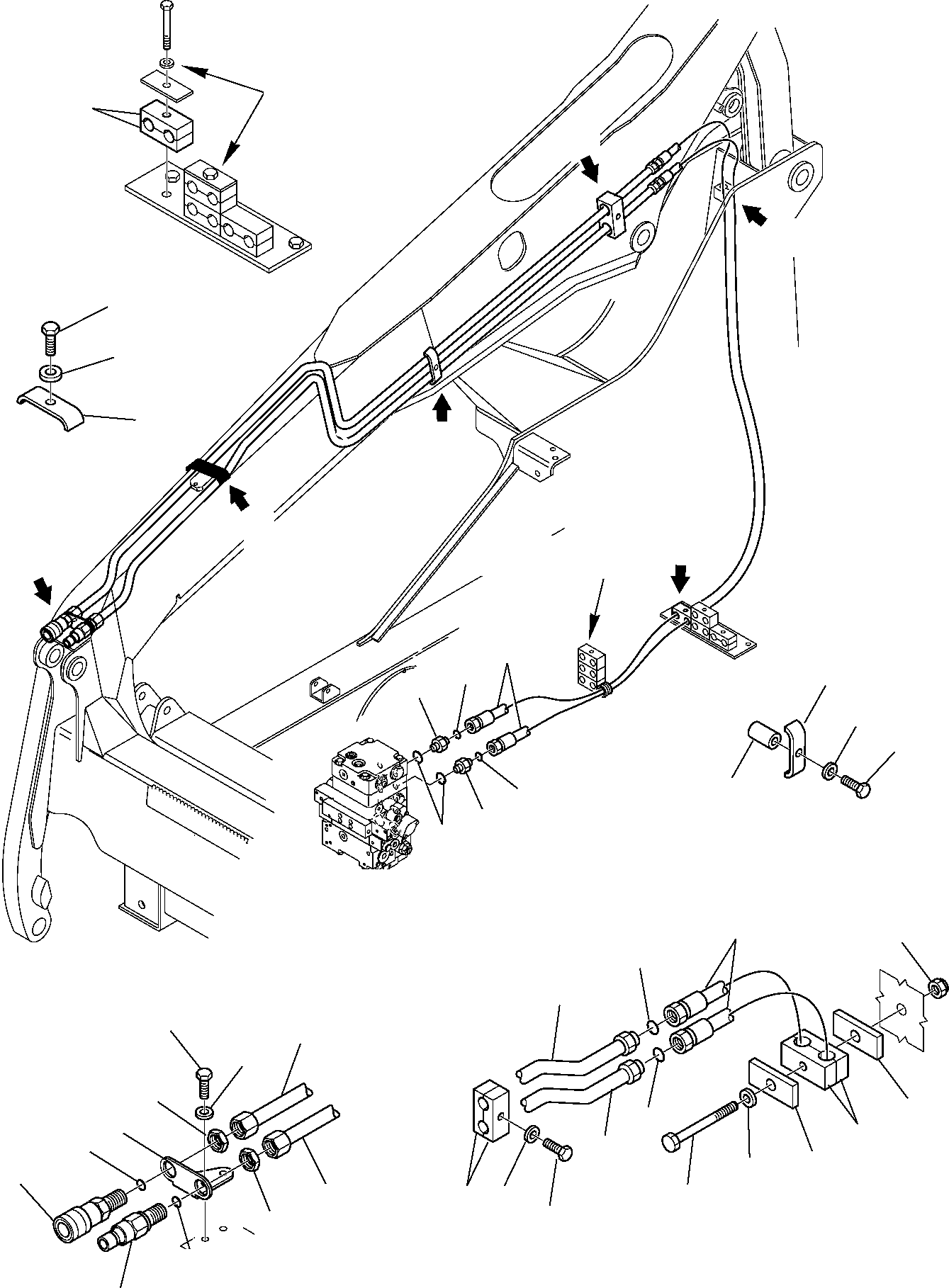 Skid Steer Loaders Komatsu / SK818-5 USA S/N 37BF50003-Up(sk818a) / HYDRAULIC PIPING (ATTACHMENT LINE) (HIGH-FLOW SUPER)(F-1090 : 6680)