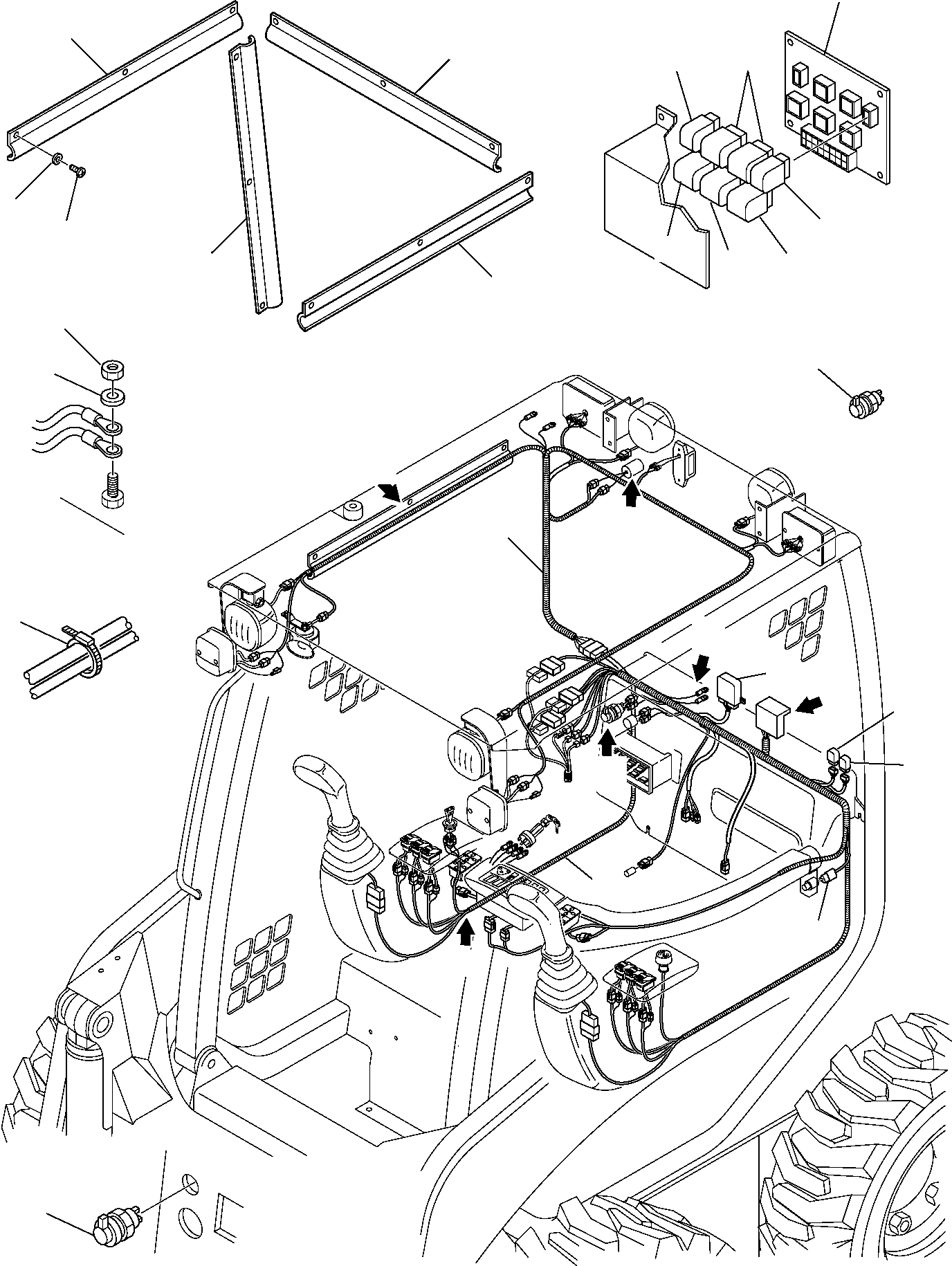 Skid Steer Loaders Komatsu / SK820-5 USA turbo S/N 37BTF50003-Up(sk820ta) / ELECTRICAL SYSTEM (1/4)(B-0110 : 1500)