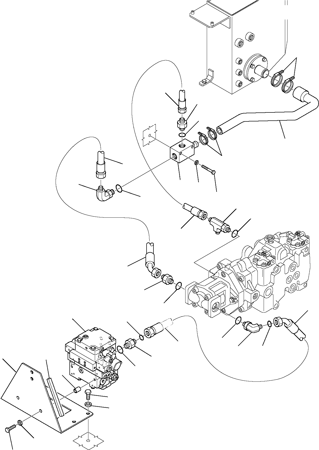 Skid Steer Loaders Komatsu / SK820-5 USA turbo S/N 37BTF50003-Up(sk820ta) / HYDRAULIC PIPING (SUCTION AND DELIVERY LINE)(F-0920 : 6500)
