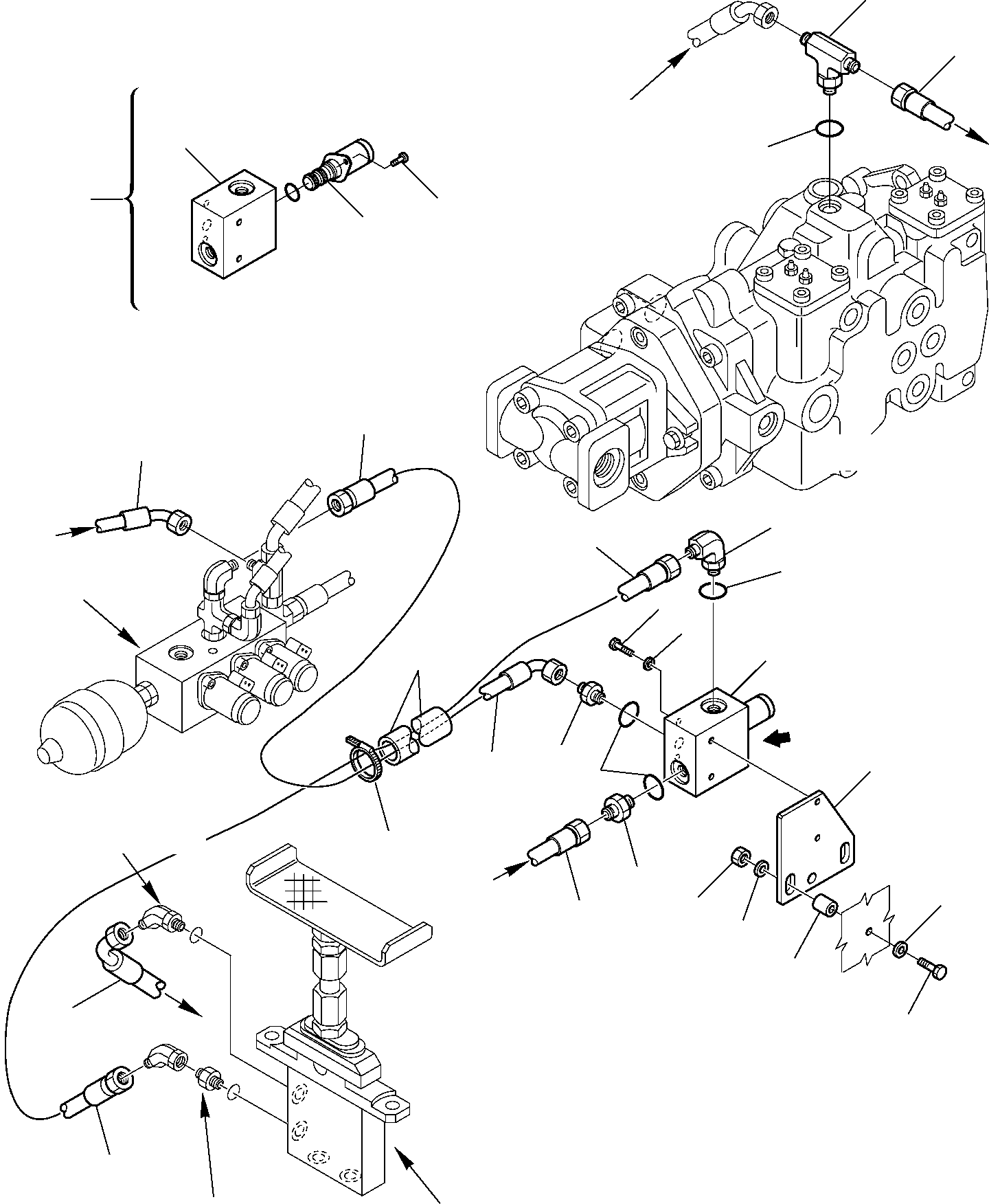 Skid Steer Loaders Komatsu / SK820-5 USA turbo S/N 37BTF50003-Up(sk820ta) / HYDRAULIC PIPING (ATTACHMENT LINE) (OVERRIDE)(F-1130 : 6730)