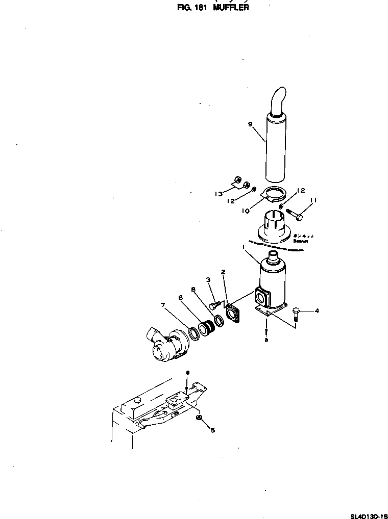 Komatsu parts book diagram for SL4D130-1C S/N 24260-UP: MUFFLER